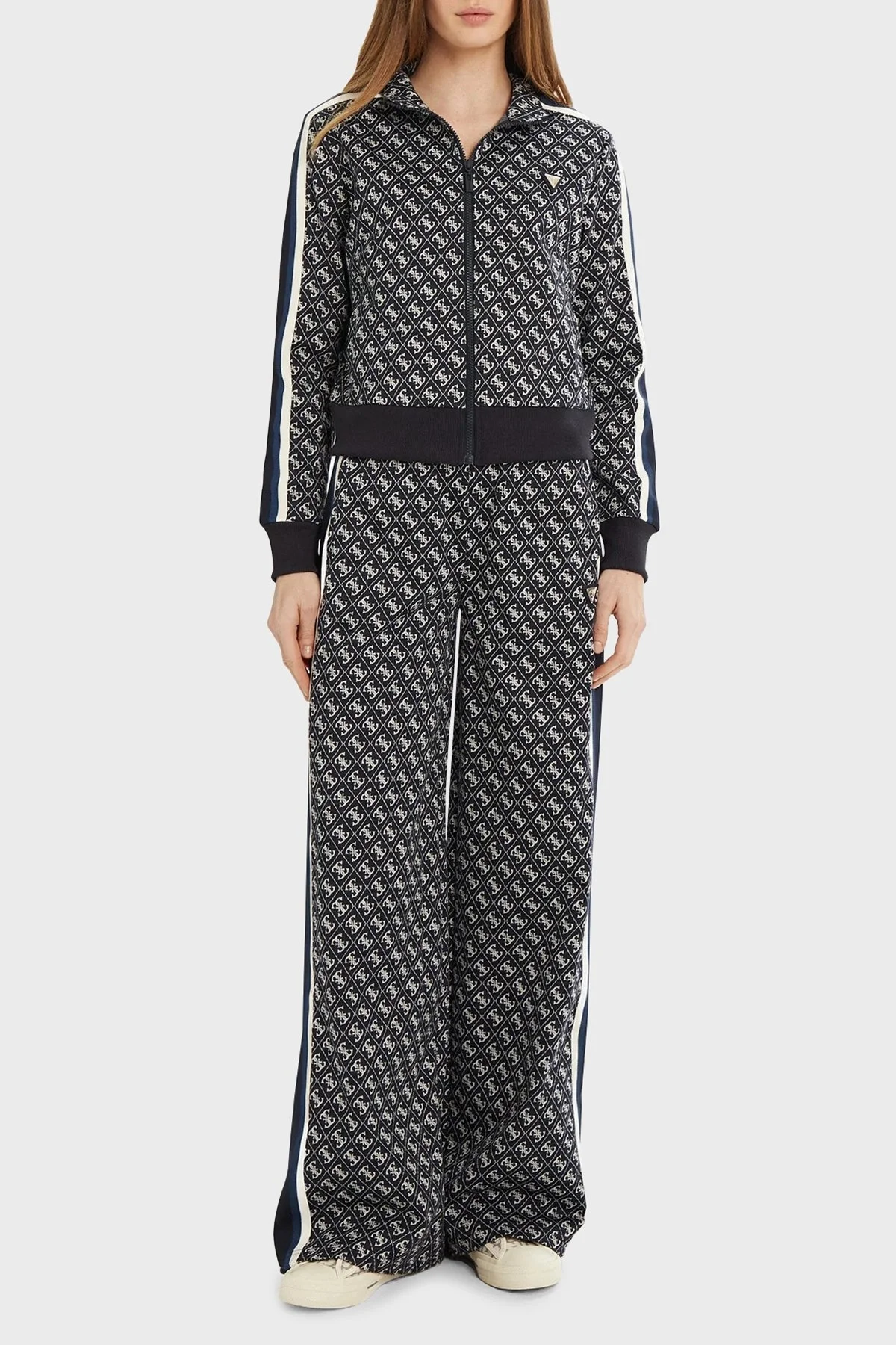 Guess G Logo Regular Fit Tamamı Logolu Dik Yaka Fermuarlı V5RQ03KCO90 Bayan Sweat V5RQ03 KCO90 FBB4 LACİVERT - 3