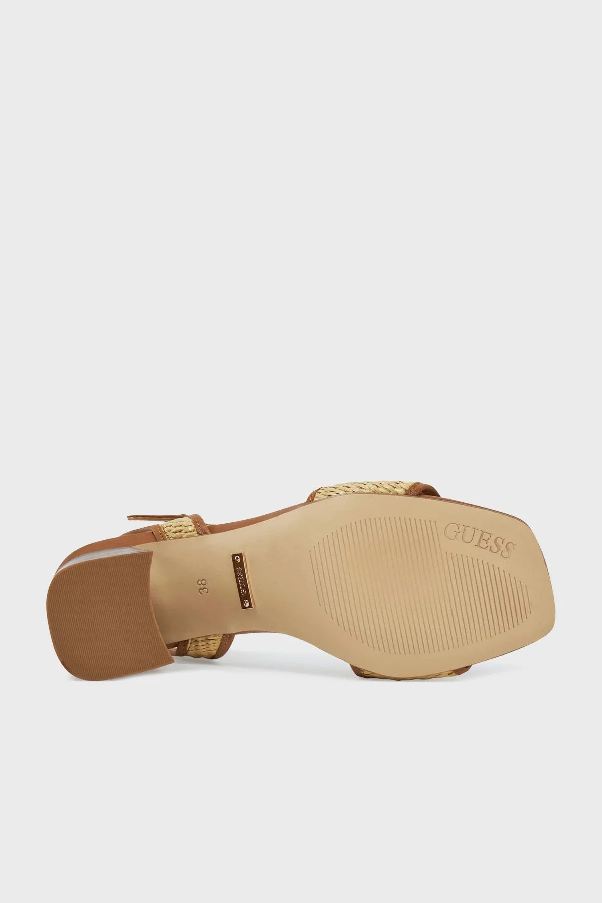 Guess Ganika Logolu Deri Karışımlı Kalın Topuklu FLJGNKFAB03 Kadın Ayakkabı FLJGNK FAB03 NATU TABA - 6