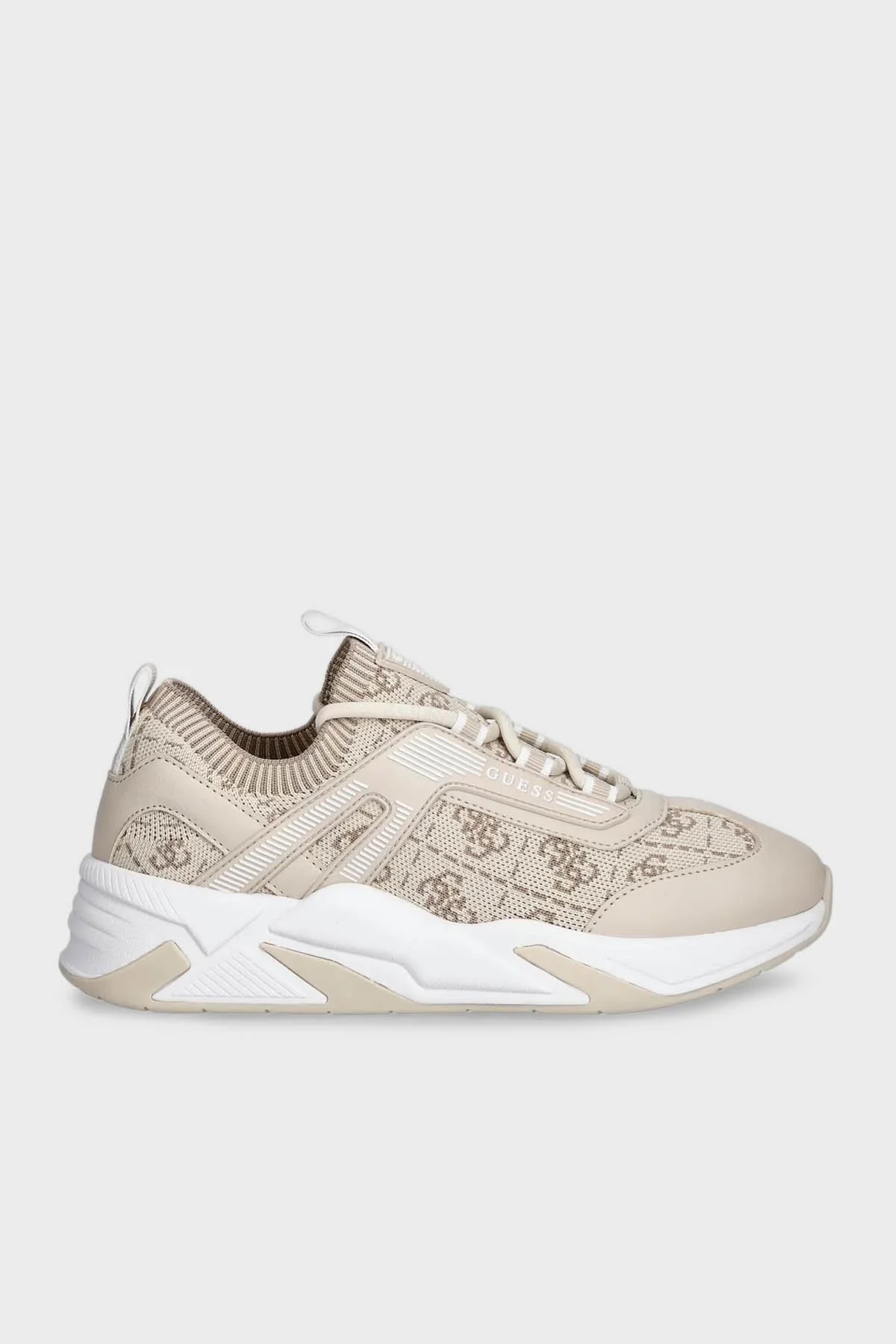Guess Genga Logolu Bağcıklı Sneaker FLPGENFAM12 Kadın Ayakkabı FLPGEN FAM12 MULTI KUM BEJİ - 3
