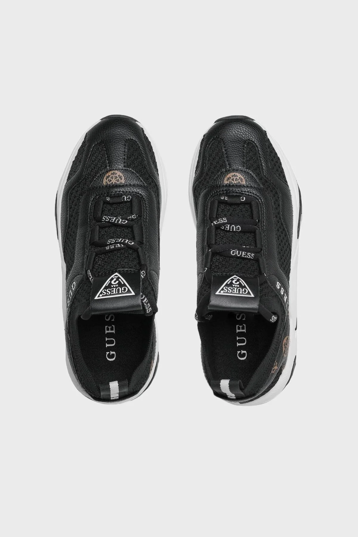 Guess Geniver Kontrast Malzemeli Spor Bayan Ayakkabı FL6GVN FAB12 BLACK SİYAH - 5