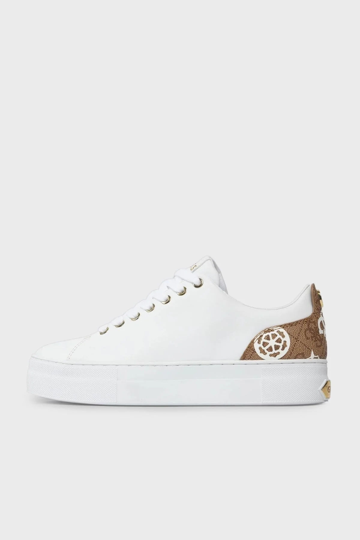 Guess Gianele4 Logolu Sneaker FLPGN4ELE12WHITE Bayan Ayakkabı FLPGN4 ELE12 WHITE BEYAZ-KAHVE - 2