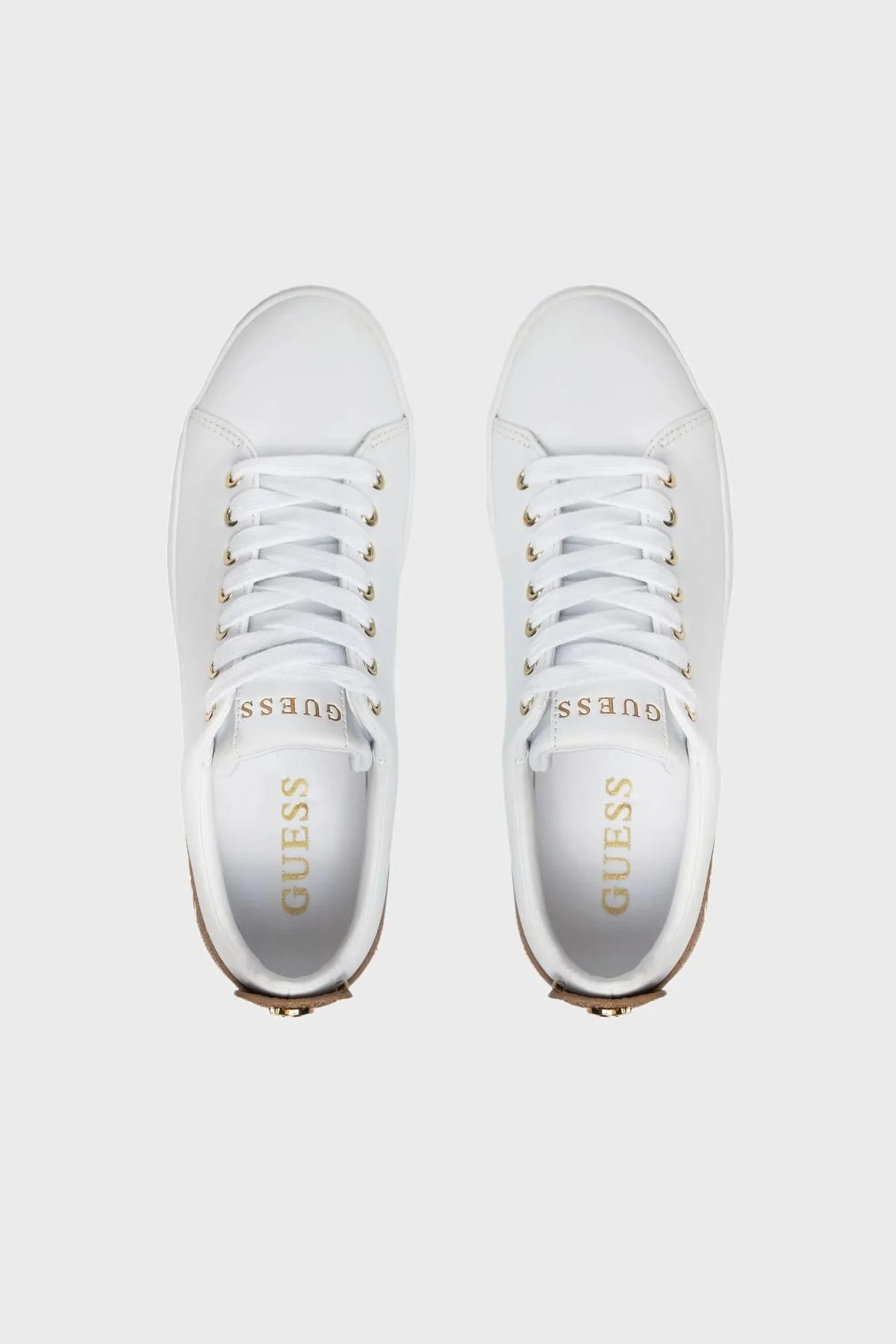 Guess Gianele4 Logolu Sneaker FLPGN4ELE12WHITE Bayan Ayakkabı FLPGN4 ELE12 WHITE BEYAZ-KAHVE - 4