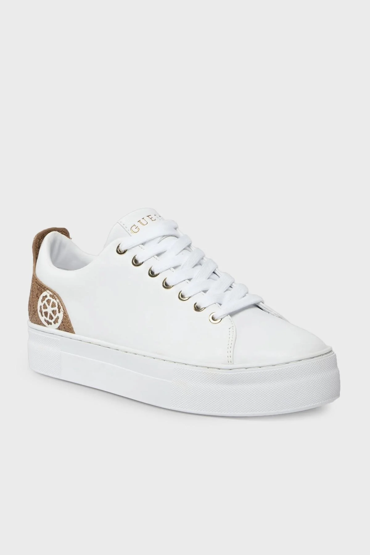 Guess Gianele4 Logolu Sneaker FLPGN4ELE12WHITE Bayan Ayakkabı FLPGN4 ELE12 WHITE BEYAZ-KAHVE - 6