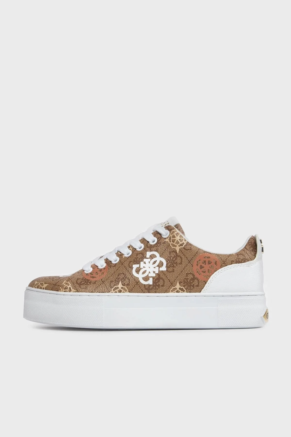 Guess Gianele4 Logolu Sneaker FLPGN4FAL12BEIBR Bayan Ayakkabı FLPGN4 FAL12 BEIBR KAHVE-BEYAZ - 2