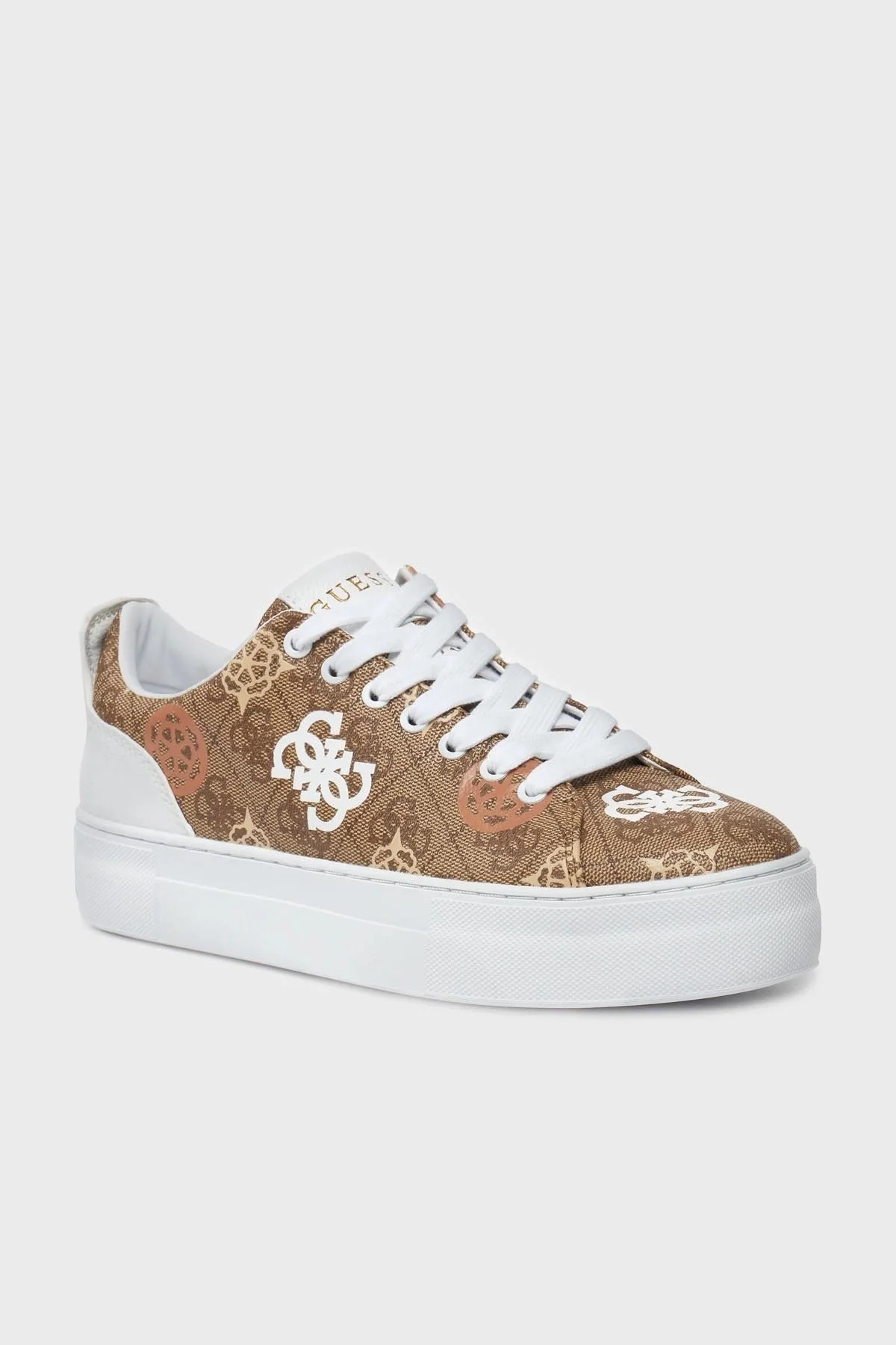 Guess Gianele4 Logolu Sneaker FLPGN4FAL12BEIBR Bayan Ayakkabı FLPGN4 FAL12 BEIBR KAHVE-BEYAZ - 6