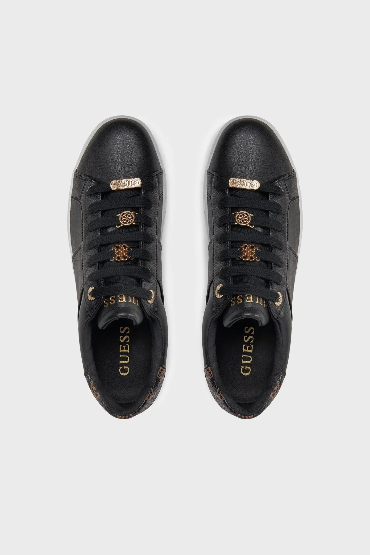 Guess Giella Logolu Sneaker FLJGIEELE12 Bayan Ayakkabı FLJGIE ELE12 BLACK SİYAH - 5