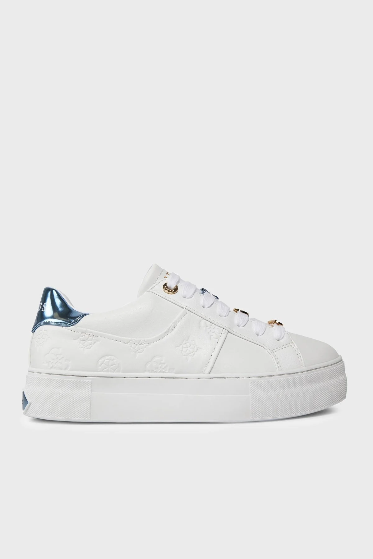 Guess Giella Logolu Sneaker FLJGIEFAL12 Bayan Ayakkabı FLJGIE FAL12 WHBLU BEYAZ-MAVİ - 1