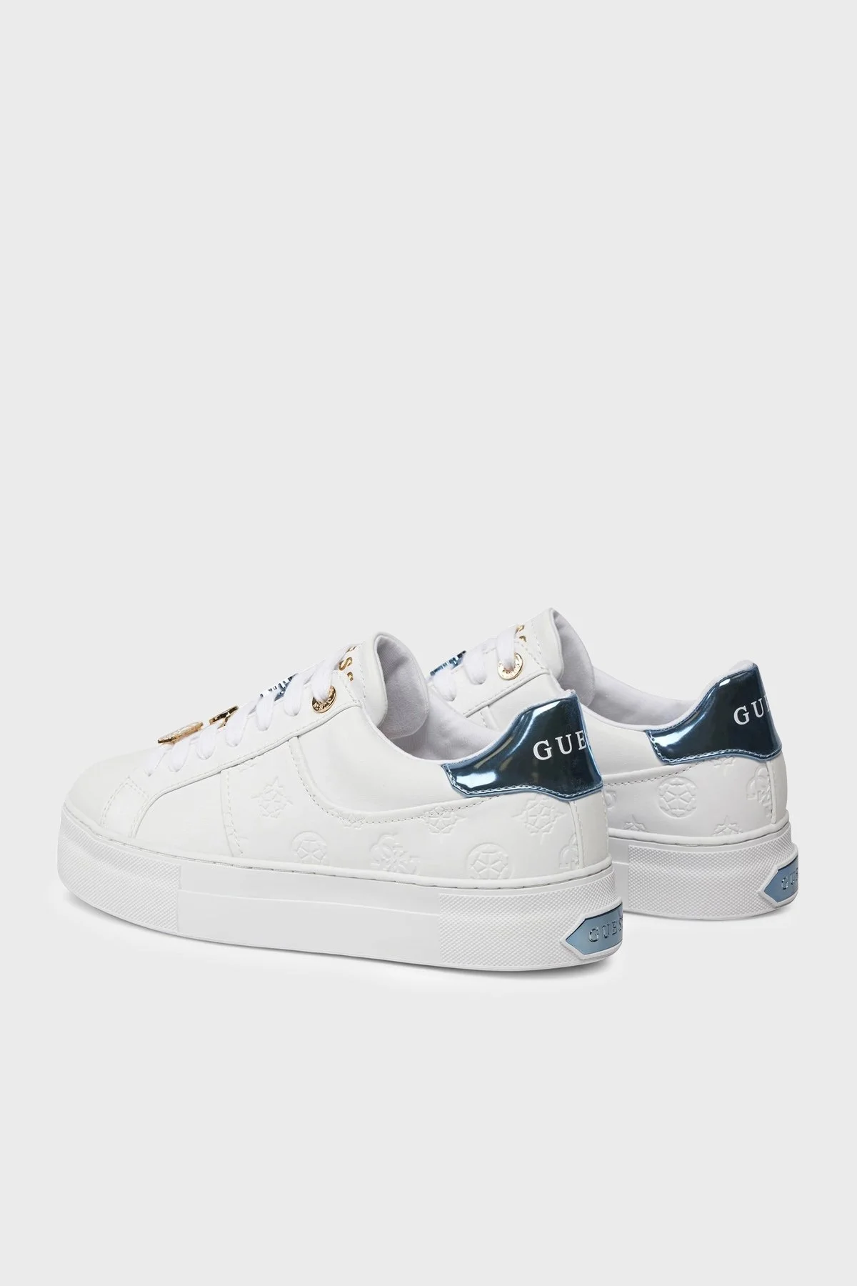 Guess Giella Logolu Sneaker FLJGIEFAL12 Bayan Ayakkabı FLJGIE FAL12 WHBLU BEYAZ-MAVİ - 3