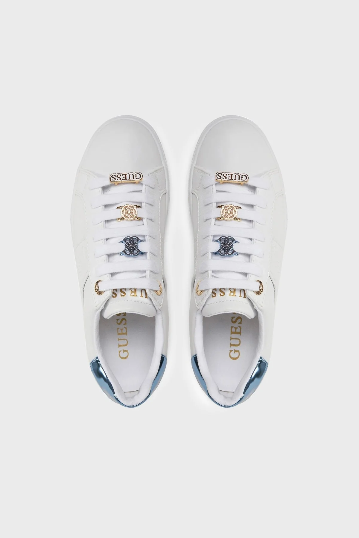 Guess Giella Logolu Sneaker FLJGIEFAL12 Bayan Ayakkabı FLJGIE FAL12 WHBLU BEYAZ-MAVİ - 5