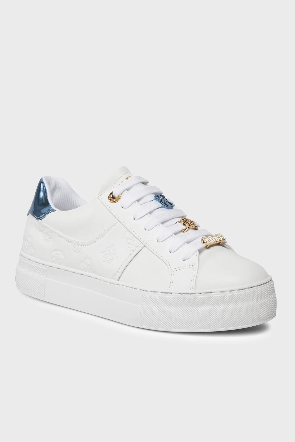 Guess Giella Logolu Sneaker FLJGIEFAL12 Bayan Ayakkabı FLJGIE FAL12 WHBLU BEYAZ-MAVİ - 6