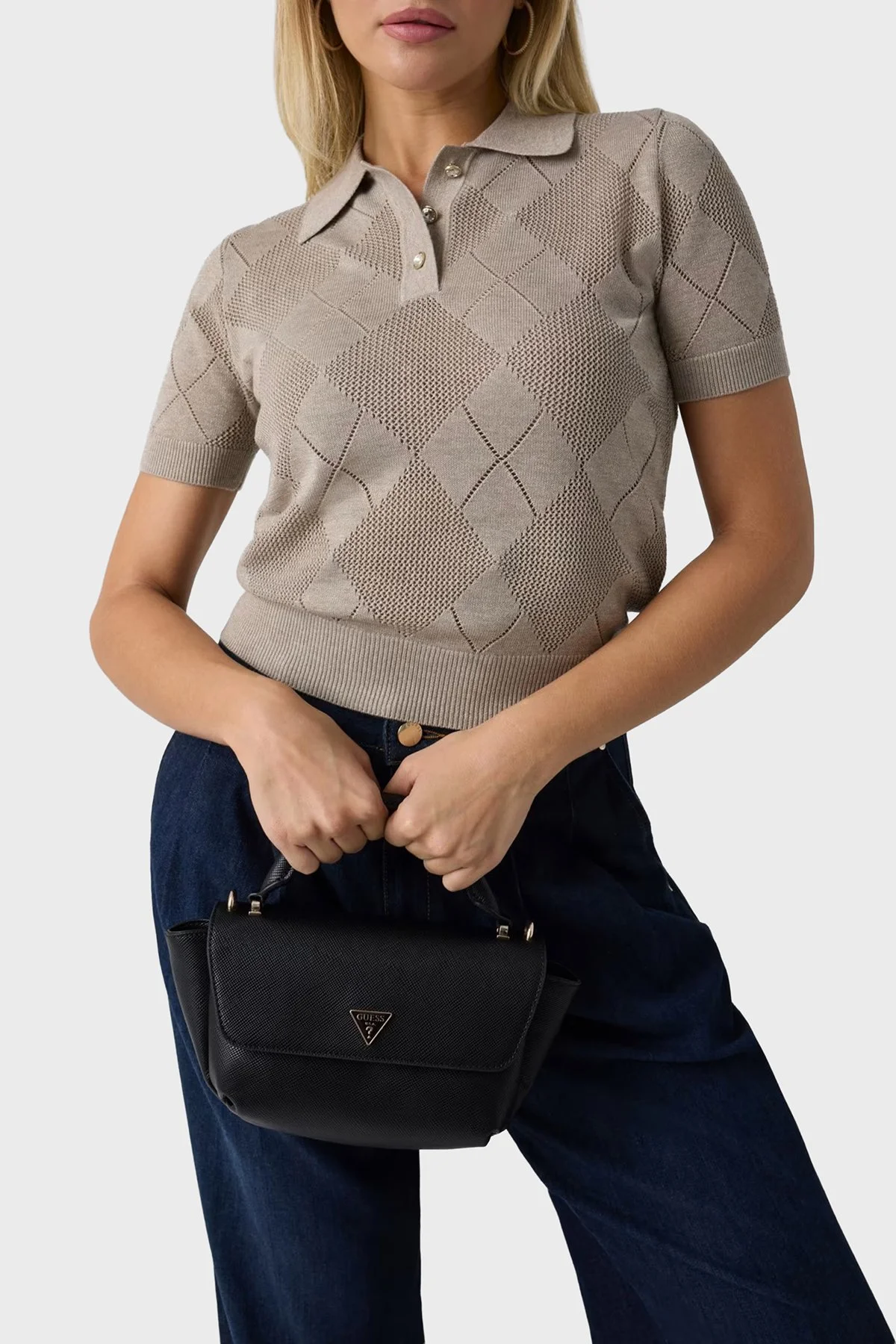Guess Gilda Logolu Çıkarılabilir Askılı HWZG9747200 Kadın Çanta HWZG97 47200 BLA Siyah - 3
