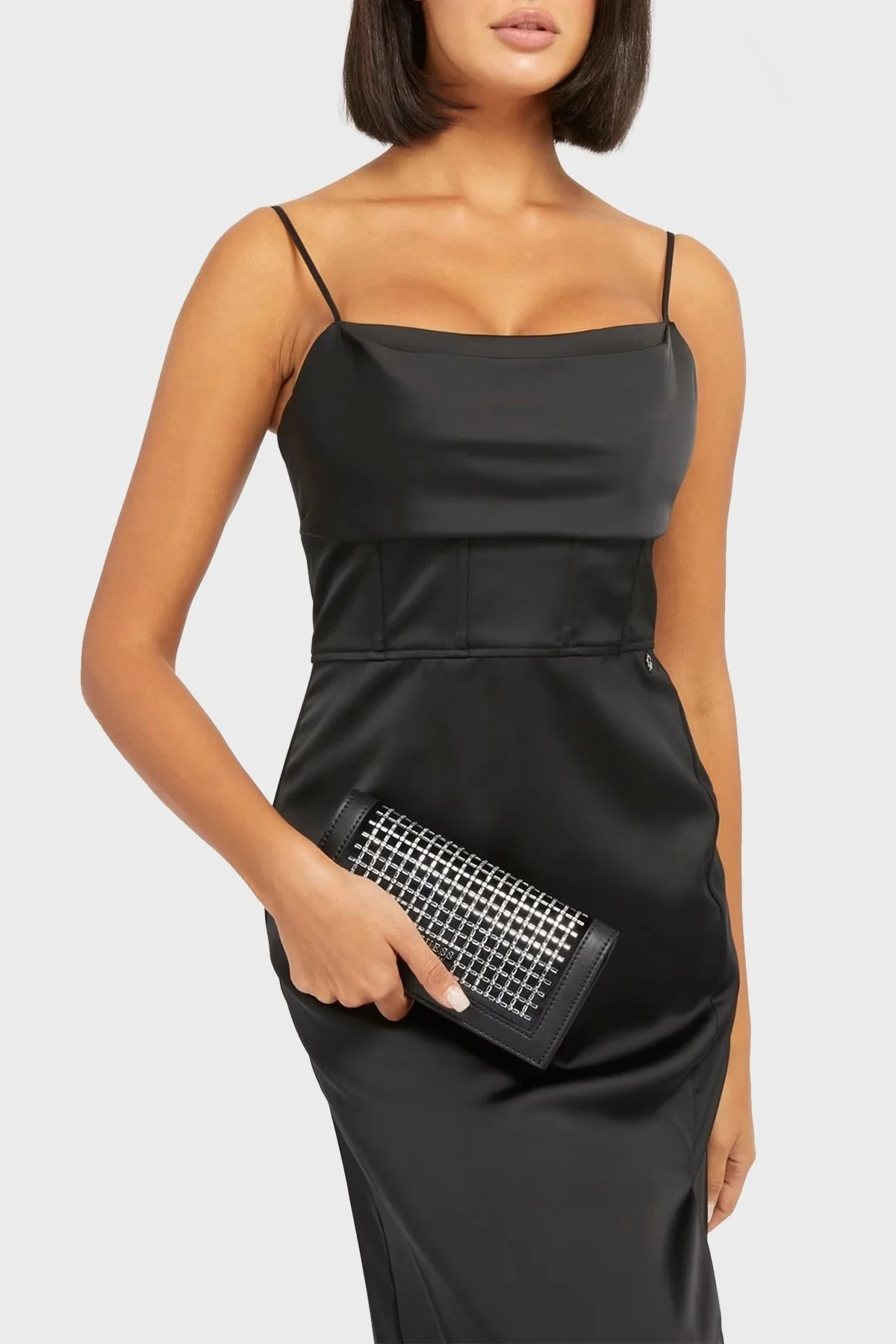 Guess Gilded Zincir Askılı Mini Clutch Bayan Çanta HWCY8777710 BLA SİYAH - 2