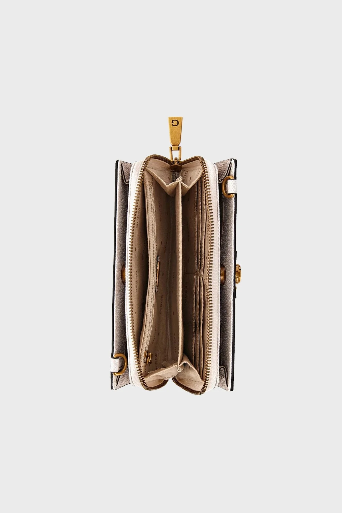 Guess Ginevra Fermuarlı Çıkarılabilir Omuz Askılı Bayan Çanta HWSB8675720 STL EKRU - 5