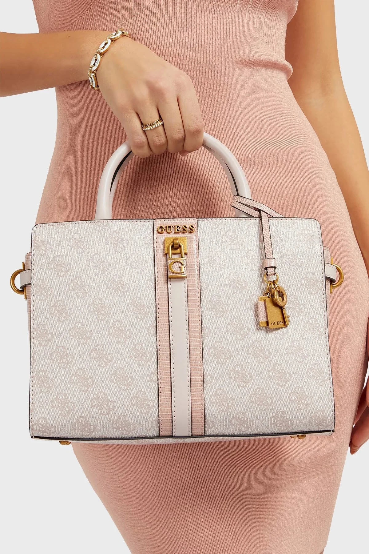 Guess Ginevra Logolu Çıkarılabilir Omuz Askılı Bayan Çanta HWSB8675060 BHG PUDRA - 3