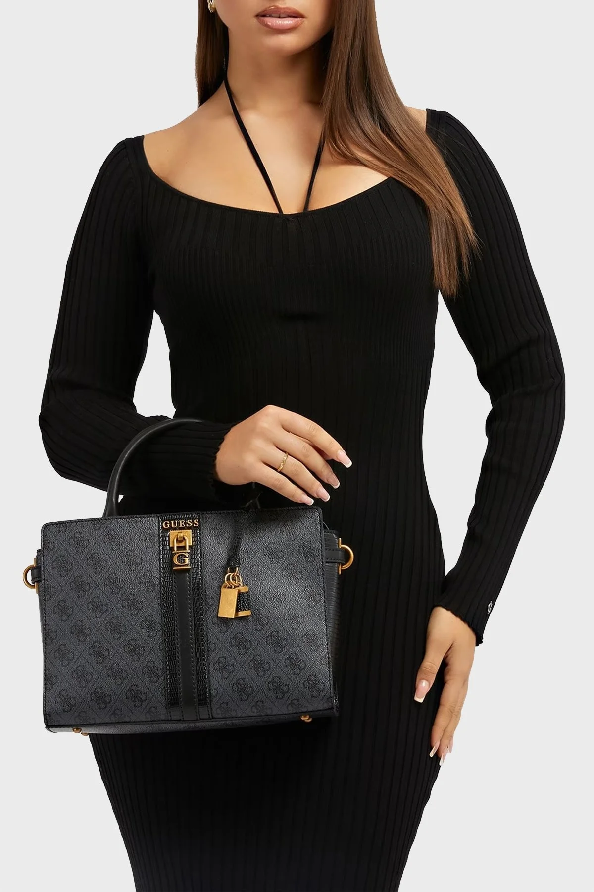 Guess Ginevra Logolu Çıkarılabilir Omuz Askılı Bayan Çanta HWSB8675060 CLO ANTRASİT - 2