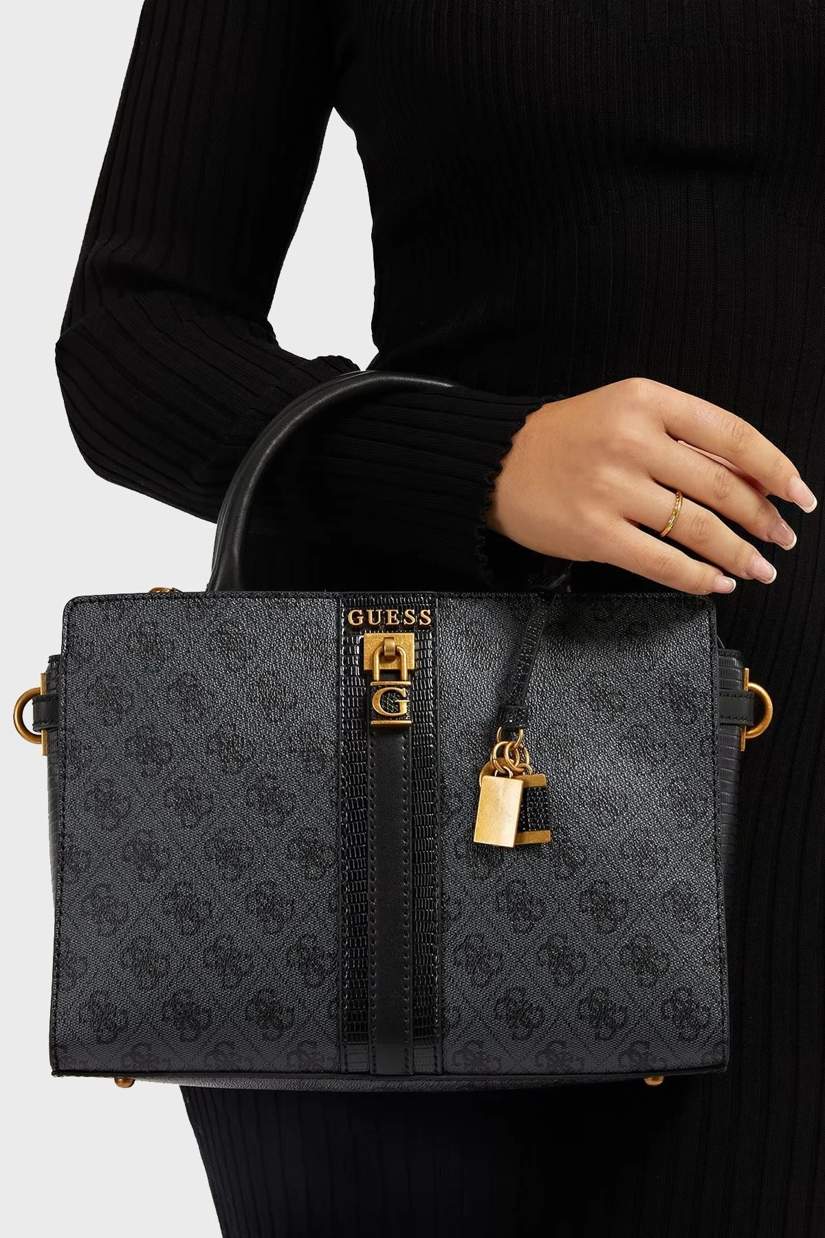 Guess Ginevra Logolu Çıkarılabilir Omuz Askılı Bayan Çanta HWSB8675060 CLO ANTRASİT - 3