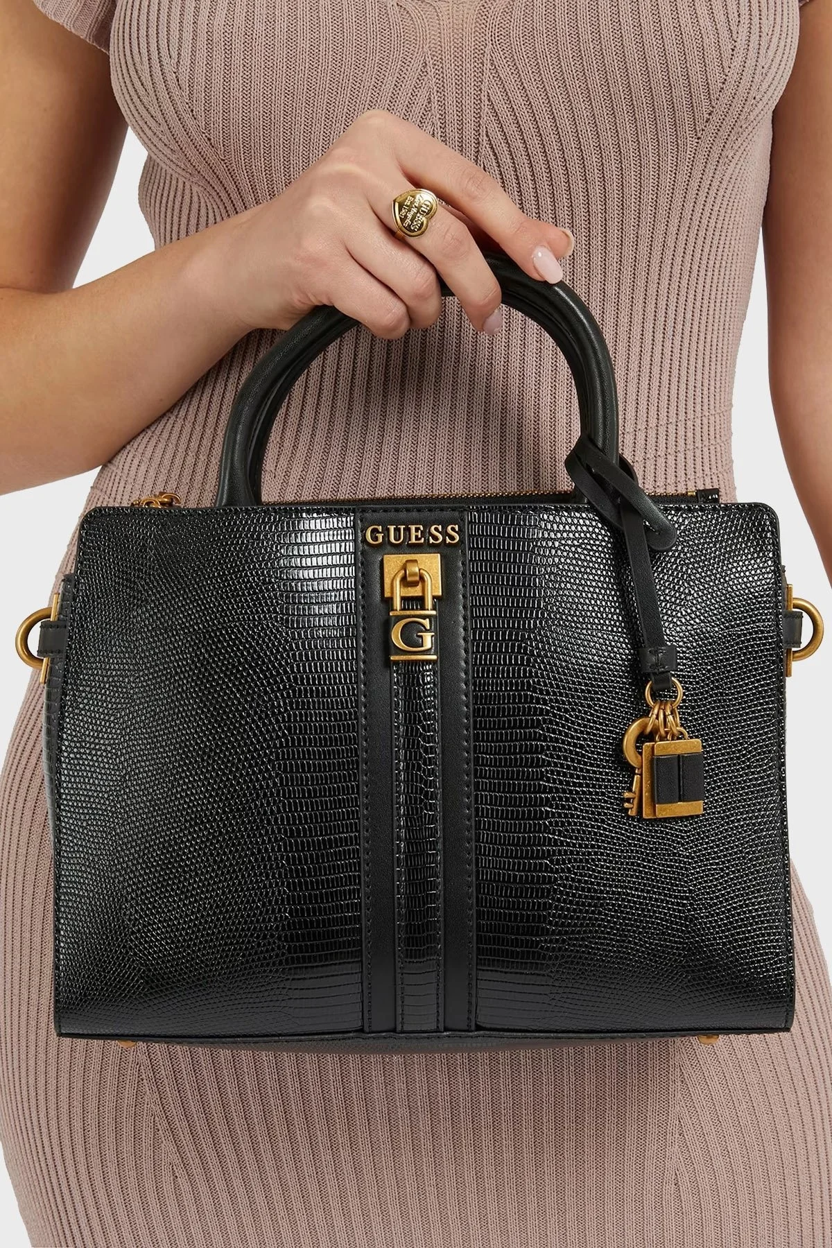 Guess Ginevra Logolu Çıkarılabilir Uzatma Askılı Bayan Çanta HWKB8734060 BLA SİYAH - 3