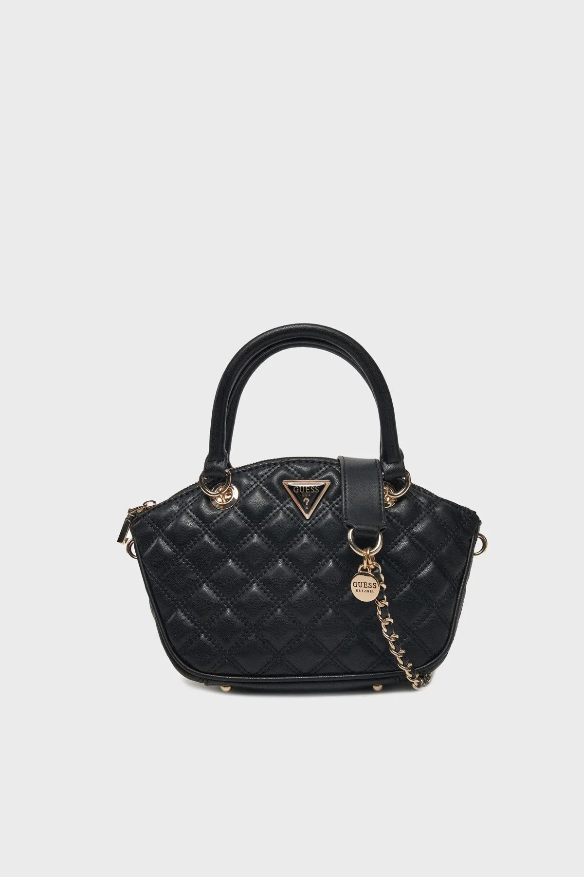 Guess Giully Kapitoneli Çıkarılabilir Zincir Askılı HWQG8748760 Bayan Çanta HWQG87 48760 BLA SİYAH - 6