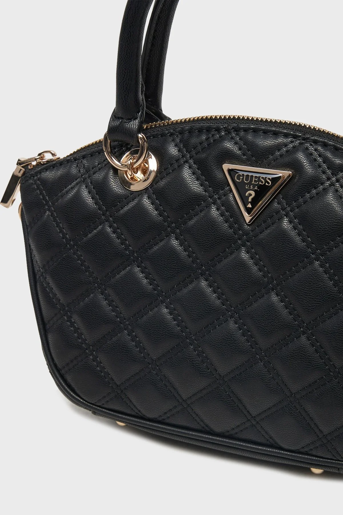 Guess Giully Kapitoneli Çıkarılabilir Zincir Askılı HWQG8748760 Bayan Çanta HWQG87 48760 BLA SİYAH - 9