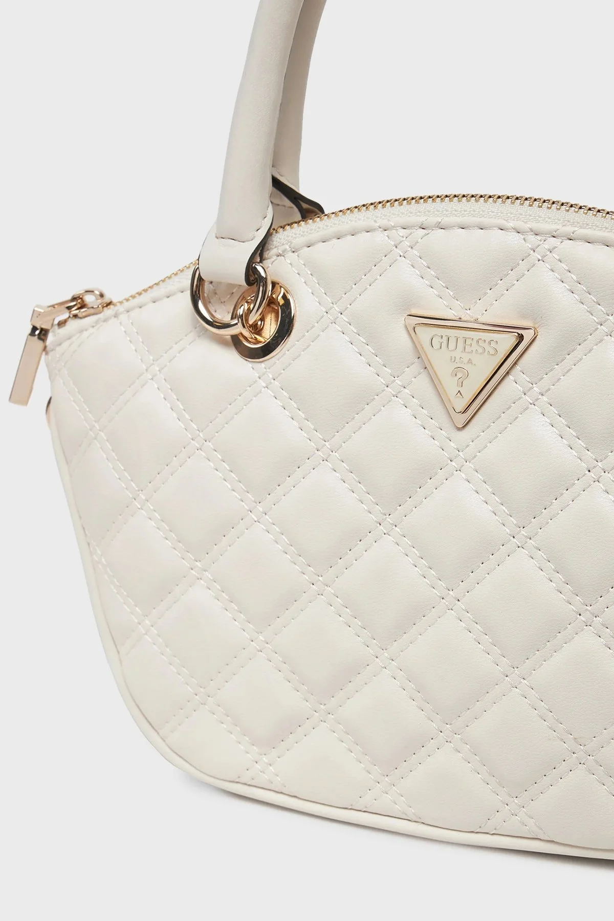 Guess Giully Kapitoneli Çıkarılabilir Zincir Askılı HWQG8748760 Bayan Çanta HWQG87 48760 OFF EKRU - 7