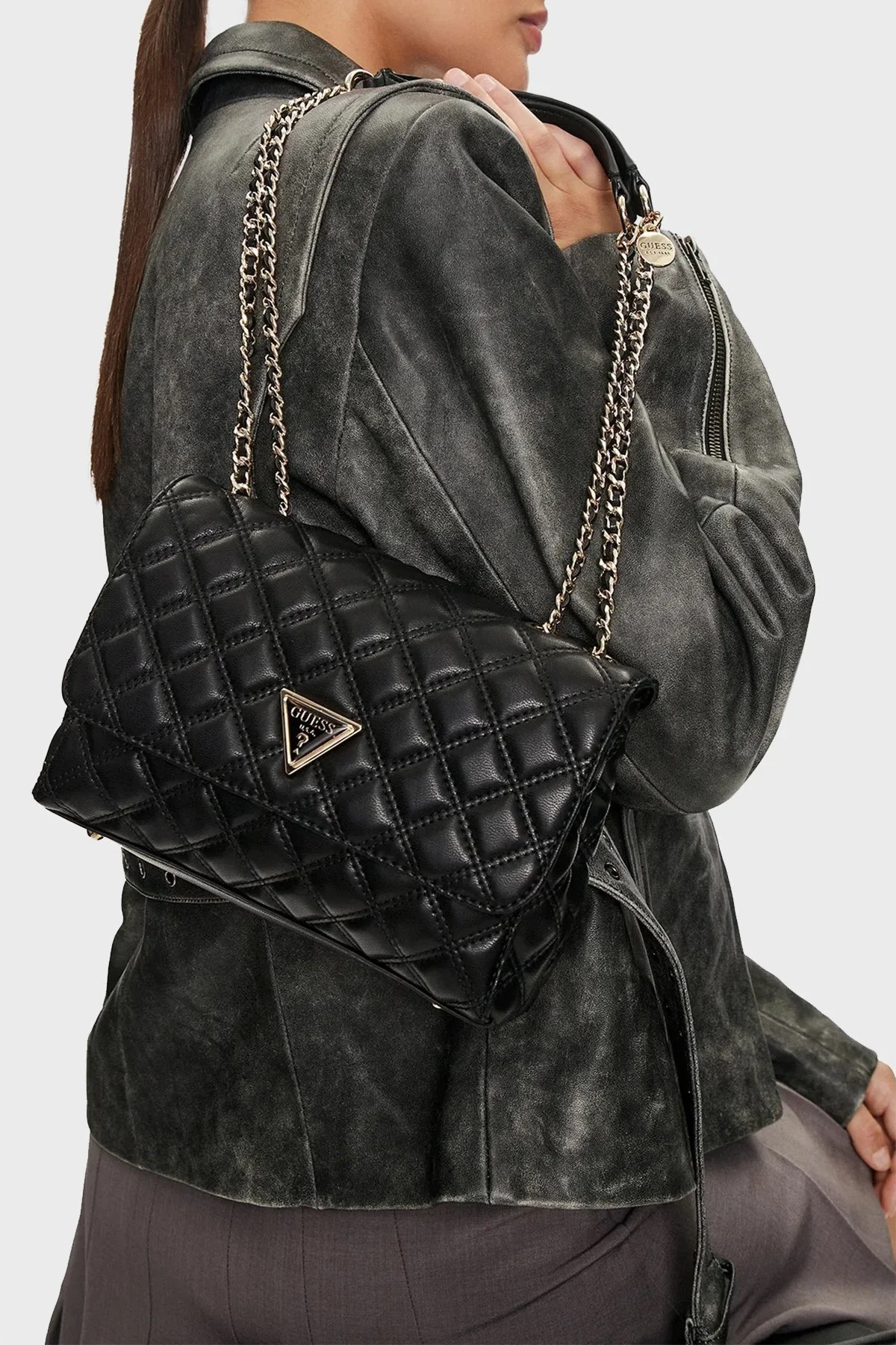 Guess Giully Logolu HWQG8748200 Bayan Çanta HWQG87 48200 BLA SİYAH - 2