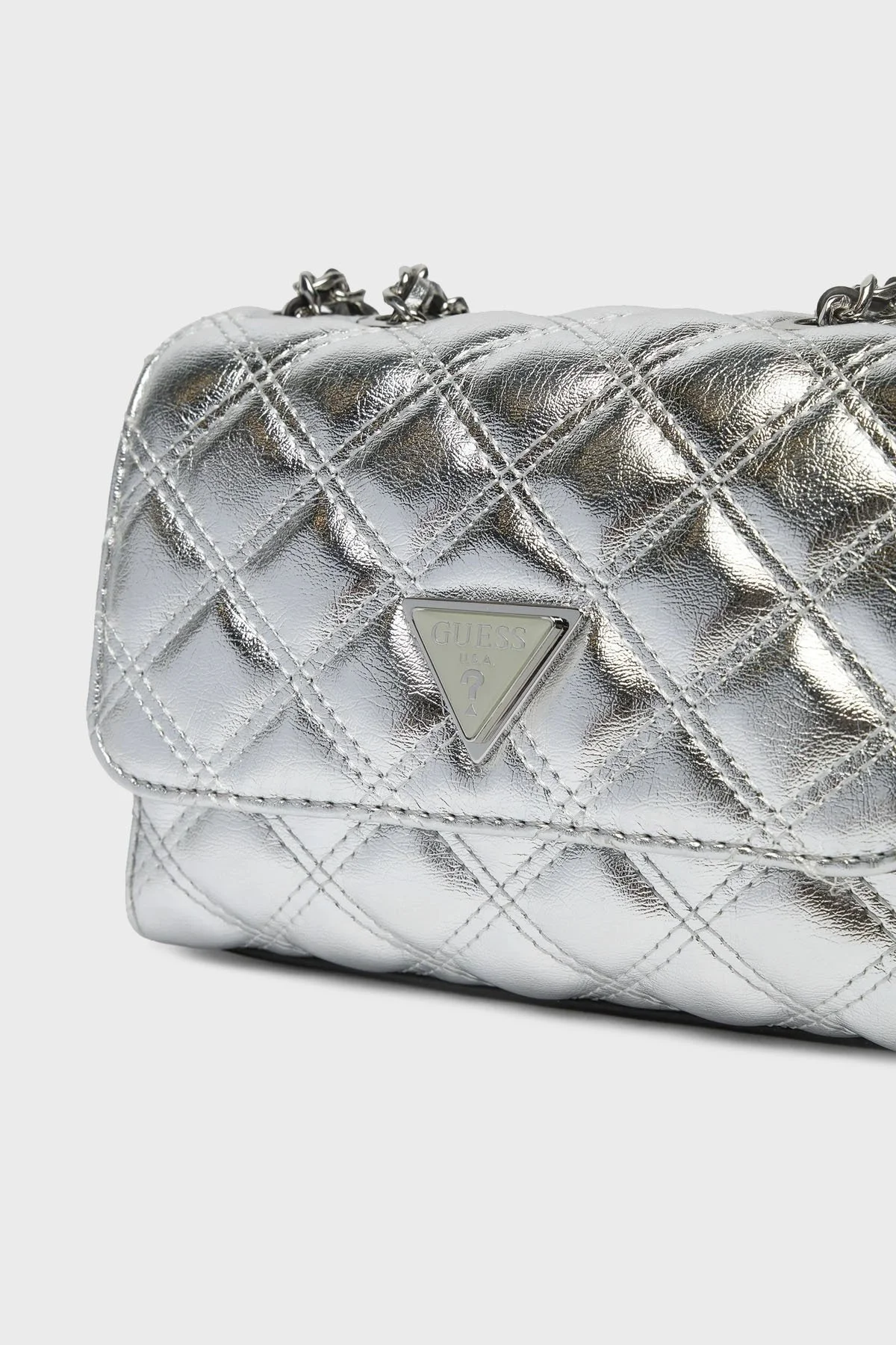 Guess Giully Logolu HWQV874874 Bayan Çanta HWQV87 48740 SIL GÜMÜŞ - 4