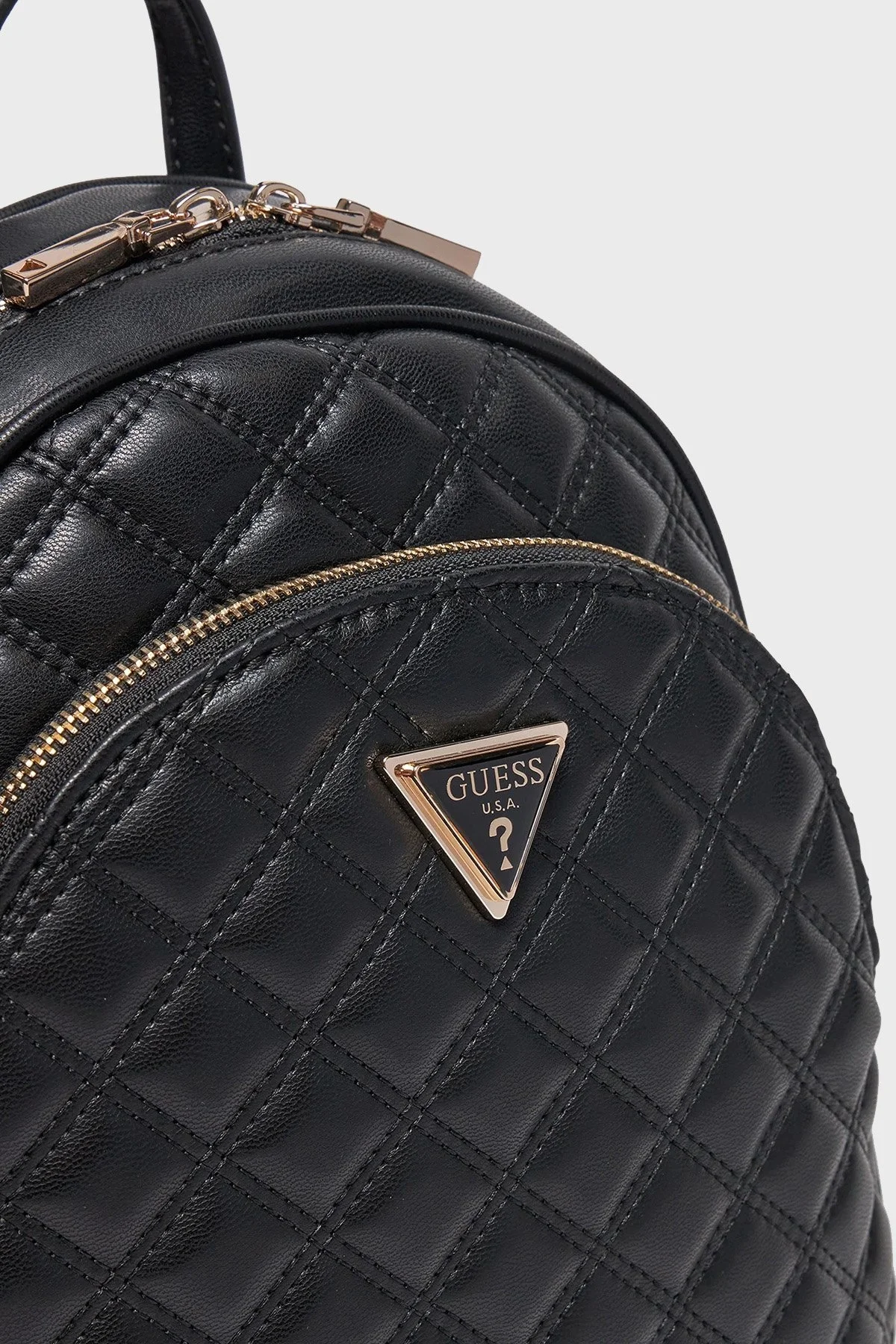 Guess Giully Logolu Kapitoneli Ayarlanabilir Çift Askılı HWQG8748320 Bayan Sırt Çantası HWQG8748320 BLA SİYAH - 5