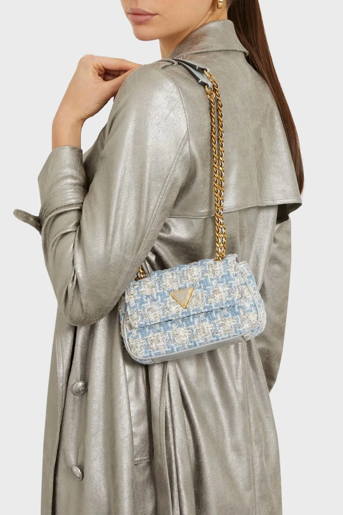 Guess Giully Logolu Zincir Askılı HWTU8748780LBM Bayan Çanta HWTU8748780 LBM MAVİ - 2