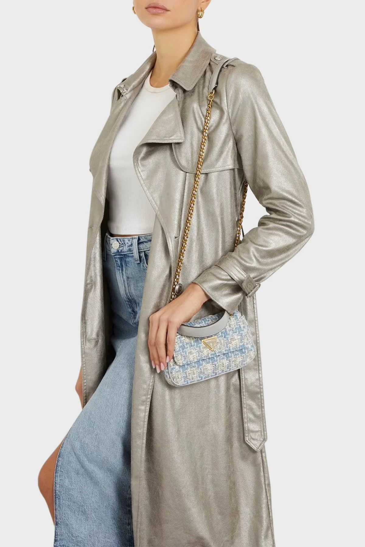 Guess Giully Logolu Zincir Askılı HWTU8748780LBM Bayan Çanta HWTU8748780 LBM MAVİ - 3