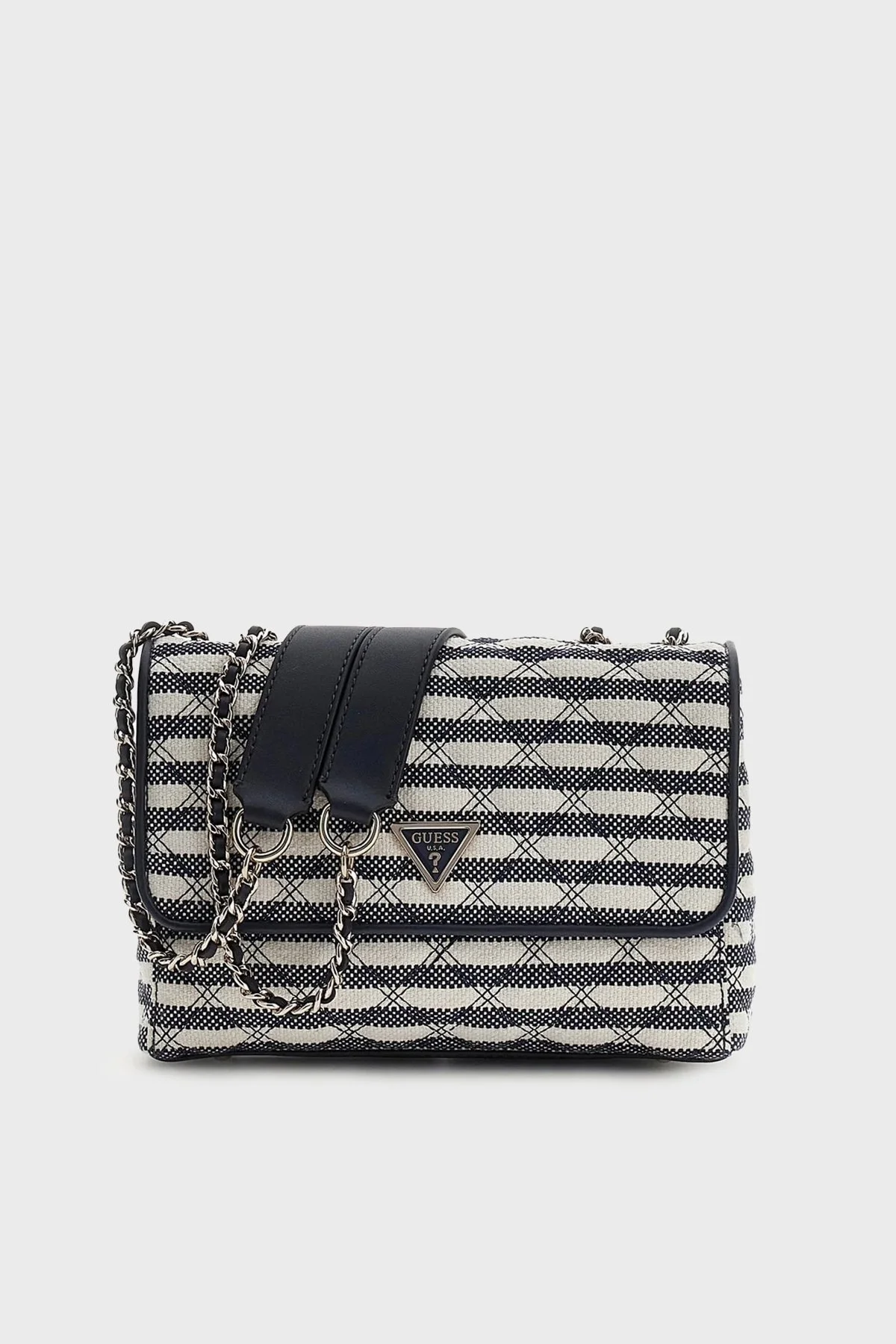 Guess Giully Logolu Zincir Askılı sı HWAG9673200 Bayan Çanta HWAG96 73200 NML LACİVERT BEYAZ - 1