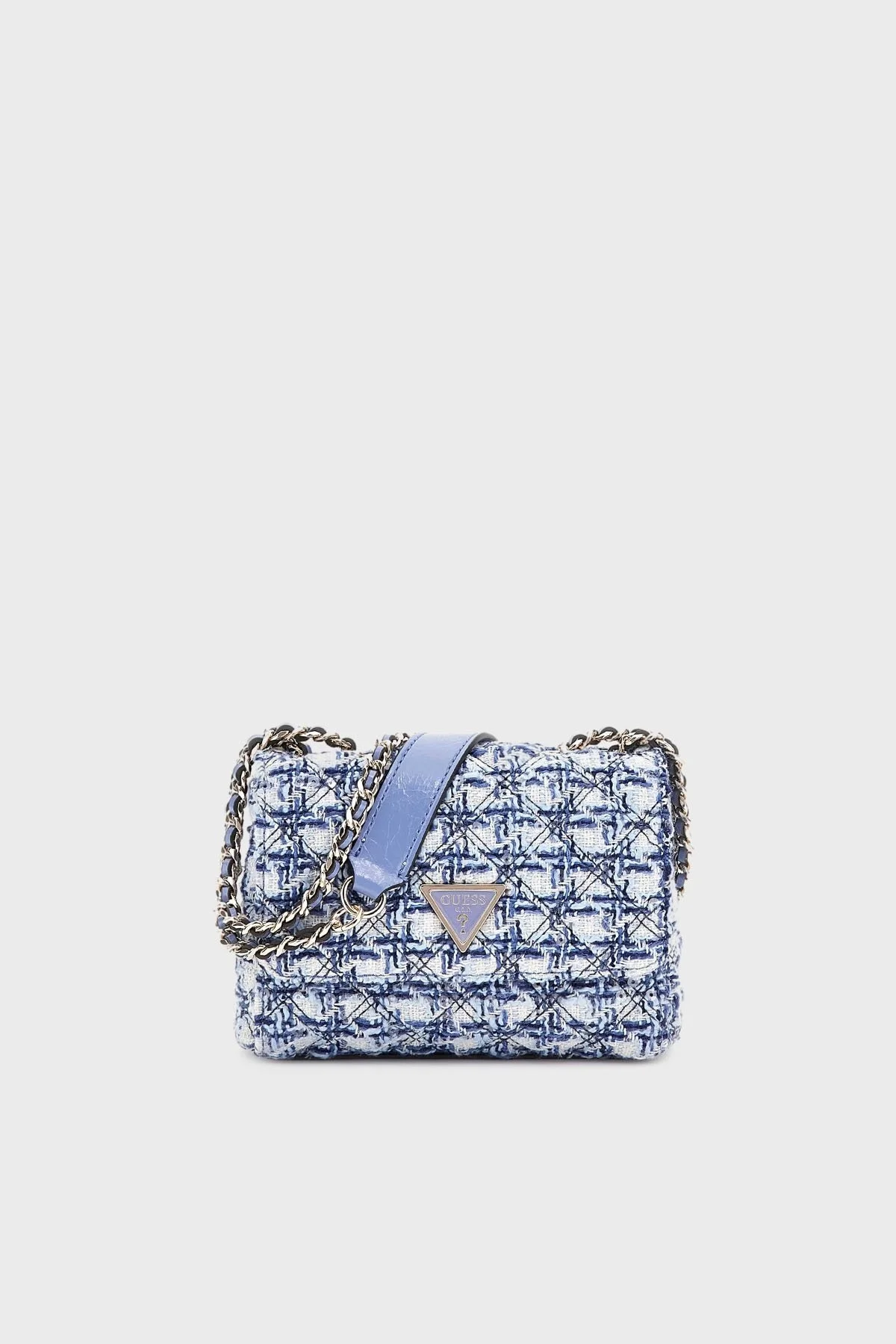 Guess Giully Logolu Zincir Askılı Tüvit HWAS8748200 Bayan Çanta HWAS87 48200 STU MAVİ - 5