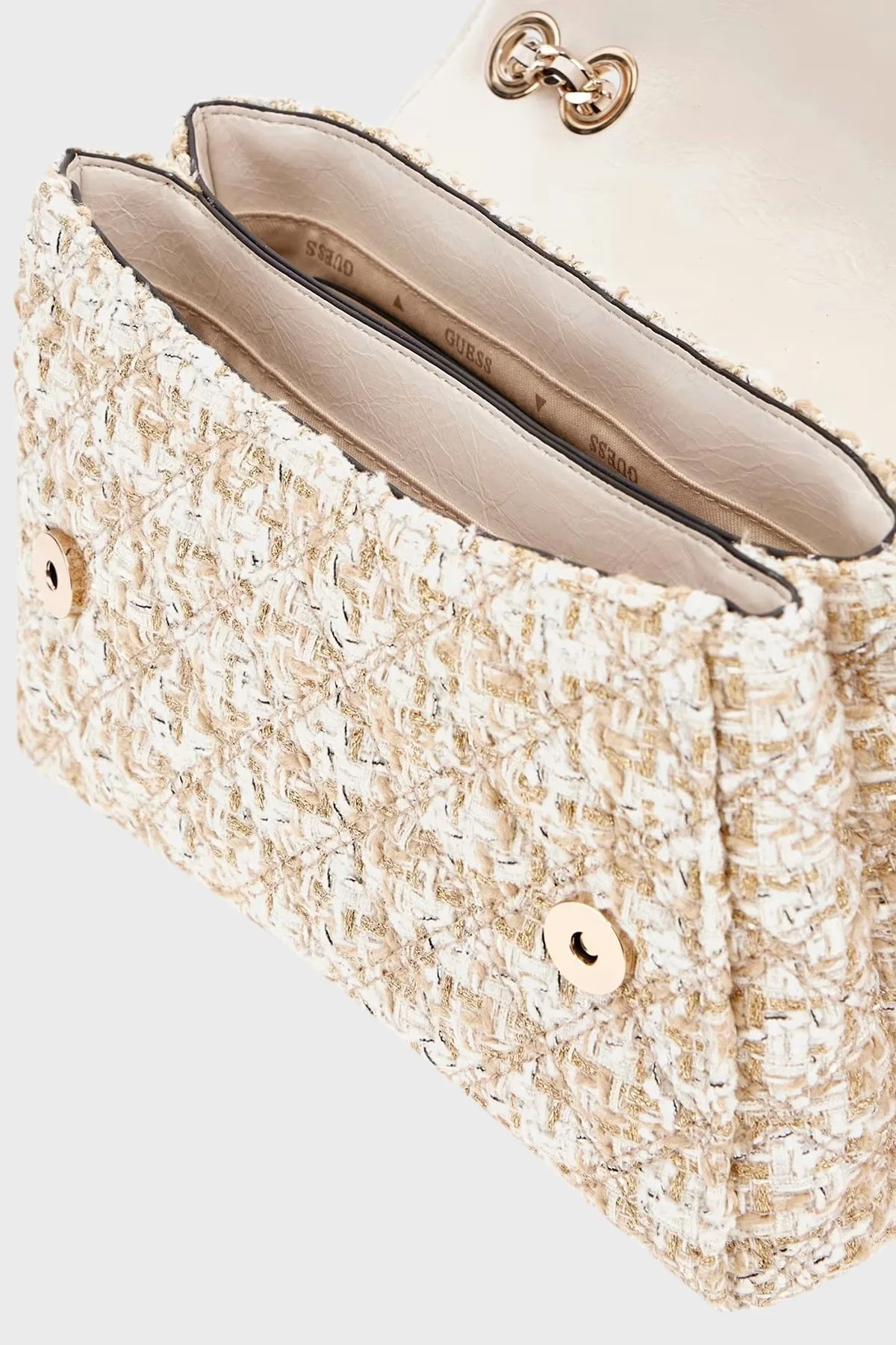 Guess Giully Logolu Zincir Askılı Tüvit HWGM8748200 Bayan Çanta HWGM87 48200 GOL GOLD - 8