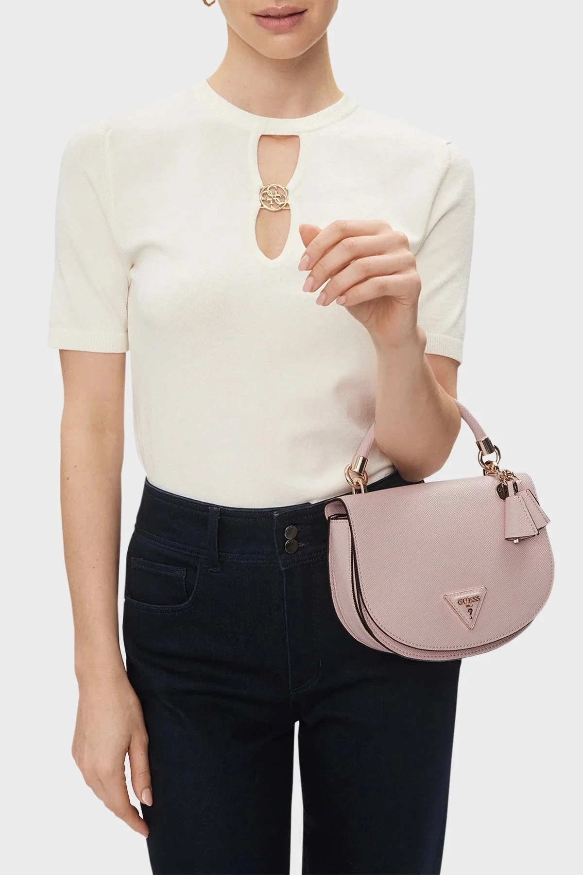 Guess Gizele Logolu Çıkarılabilir Uzatma Askılı HWVG9195770LTR Bayan Çanta HWVG9195770 LTR PUDRA - 2