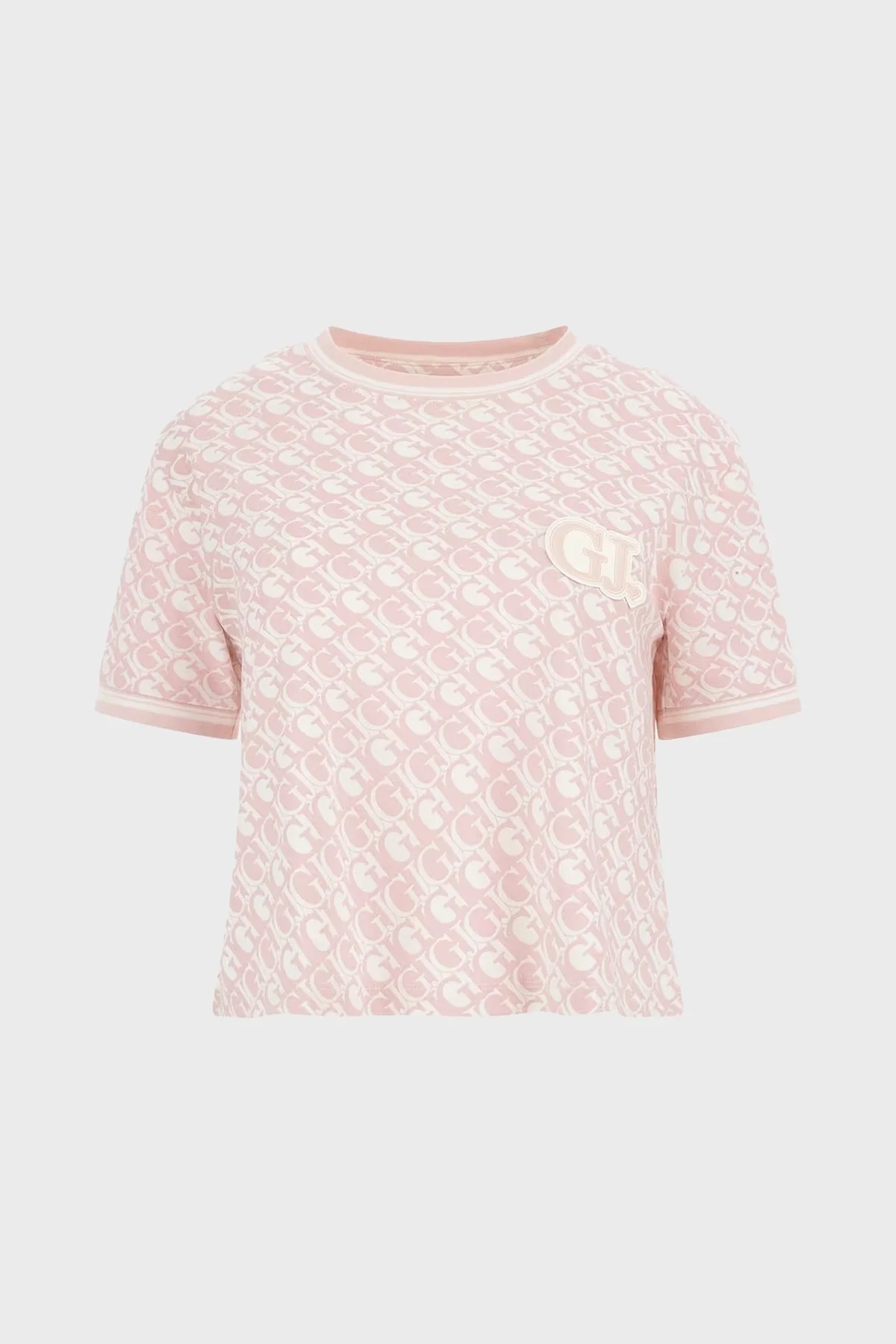 Guess Gj Logo Pamuklu Relaxed Fit Crop V4RI03J1314 Bayan T Shirt V4RI03 J1314 P69U PUDRA - 4