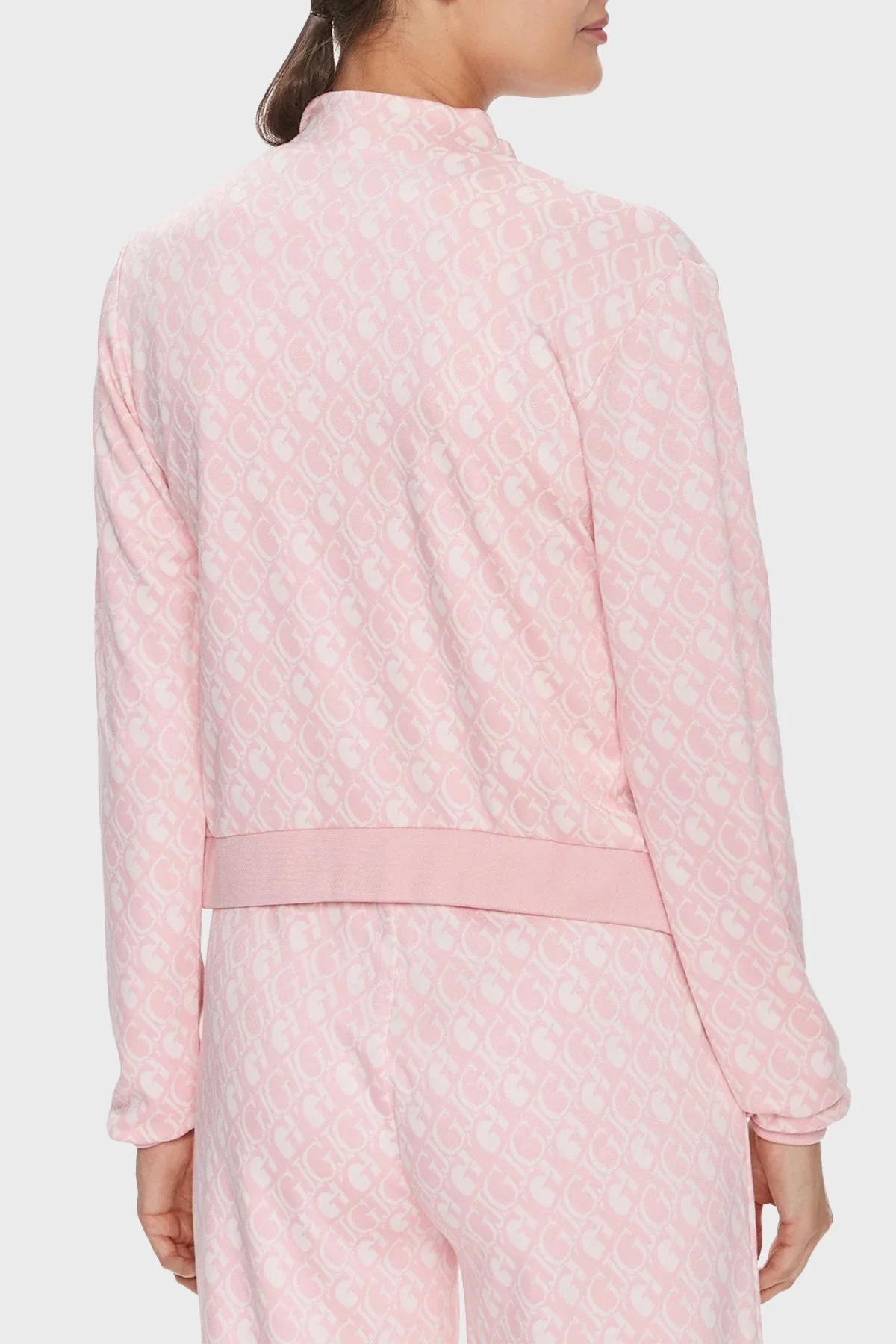 Guess Gj Logo Slim Fit Dik Yaka Crop V4RQ12KC2X2 Bayan Sweat V4RQ12 KC2X2 P69U PUDRA - 2