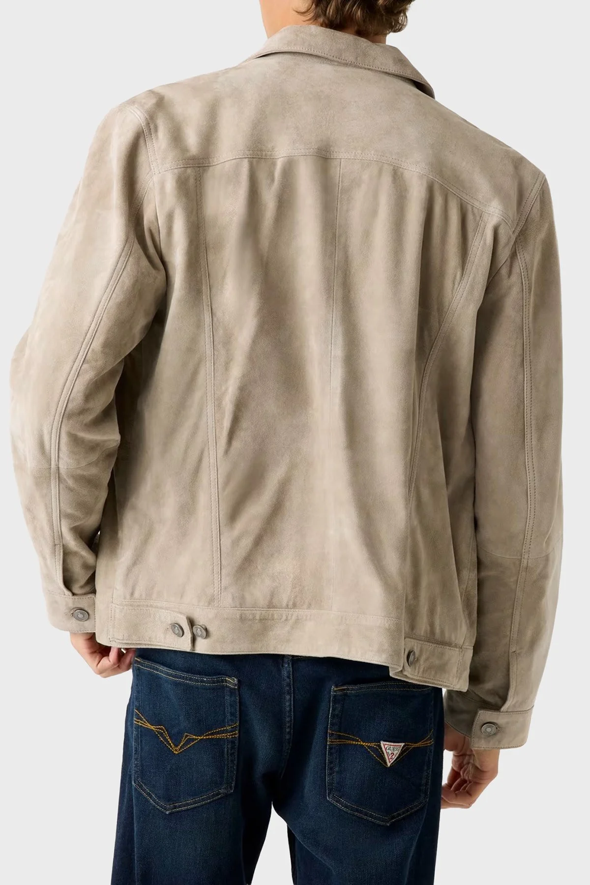 Guess Goat Suede Regular Fit Klasik Yaka Süet Dokulu M5BL0DL0W90 Erkek Ceket M5BL0D L0W90 F10N VİZON - 3