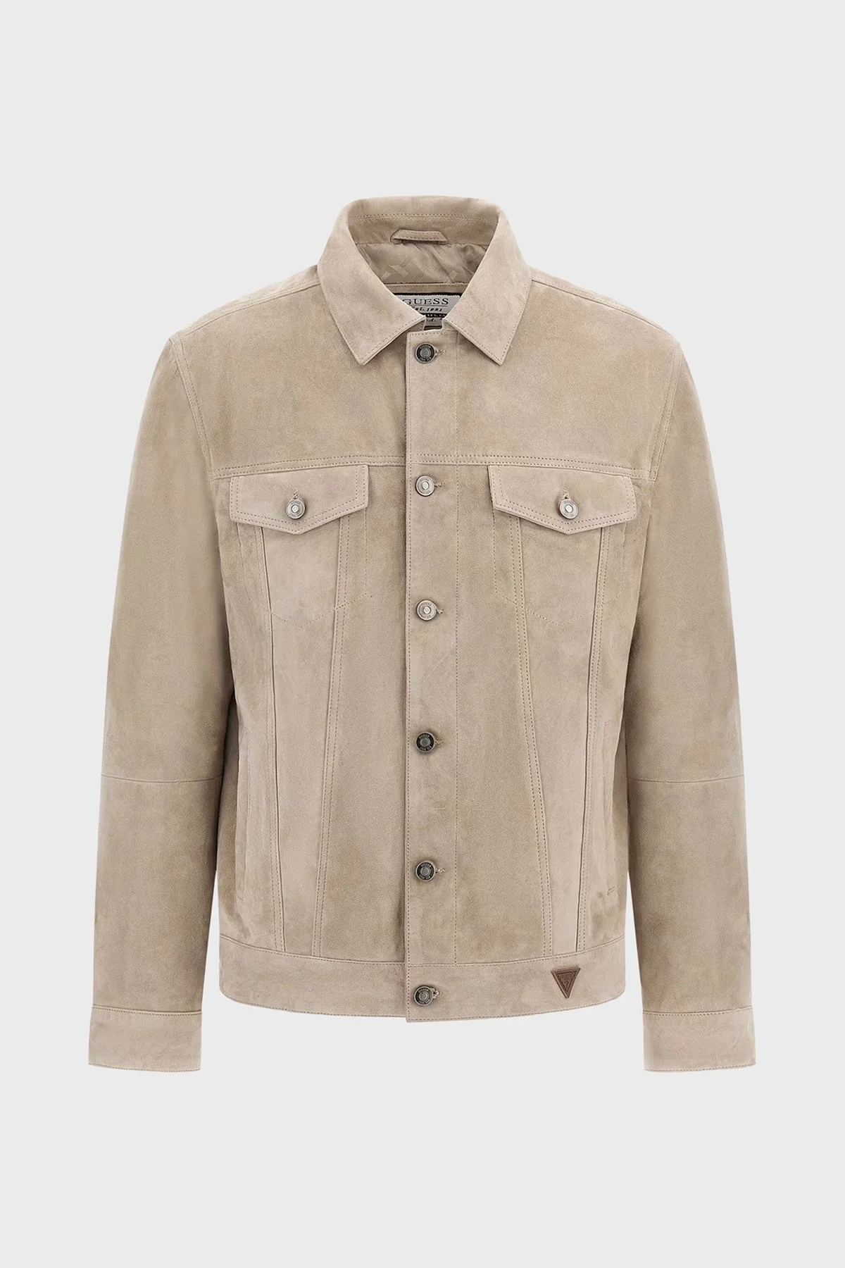 Guess Goat Suede Regular Fit Klasik Yaka Süet Dokulu M5BL0DL0W90 Erkek Ceket M5BL0D L0W90 F10N VİZON - 5