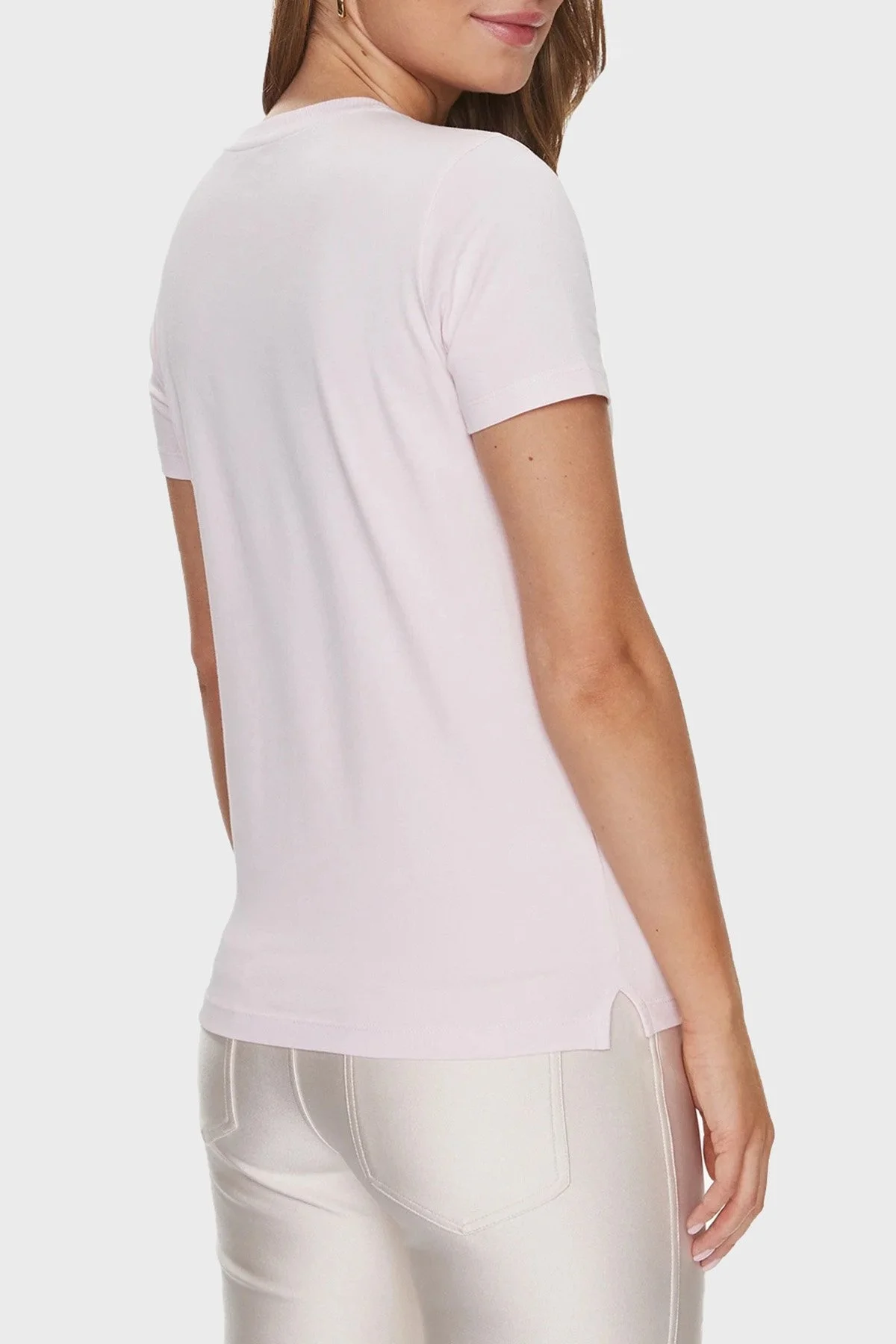 Guess Gold Pamuklu Regular Fit Bisiklet Yaka W4RI69J1314A60W Bayan T Shirt W4RI69J1314 A60W PUDRA - 3