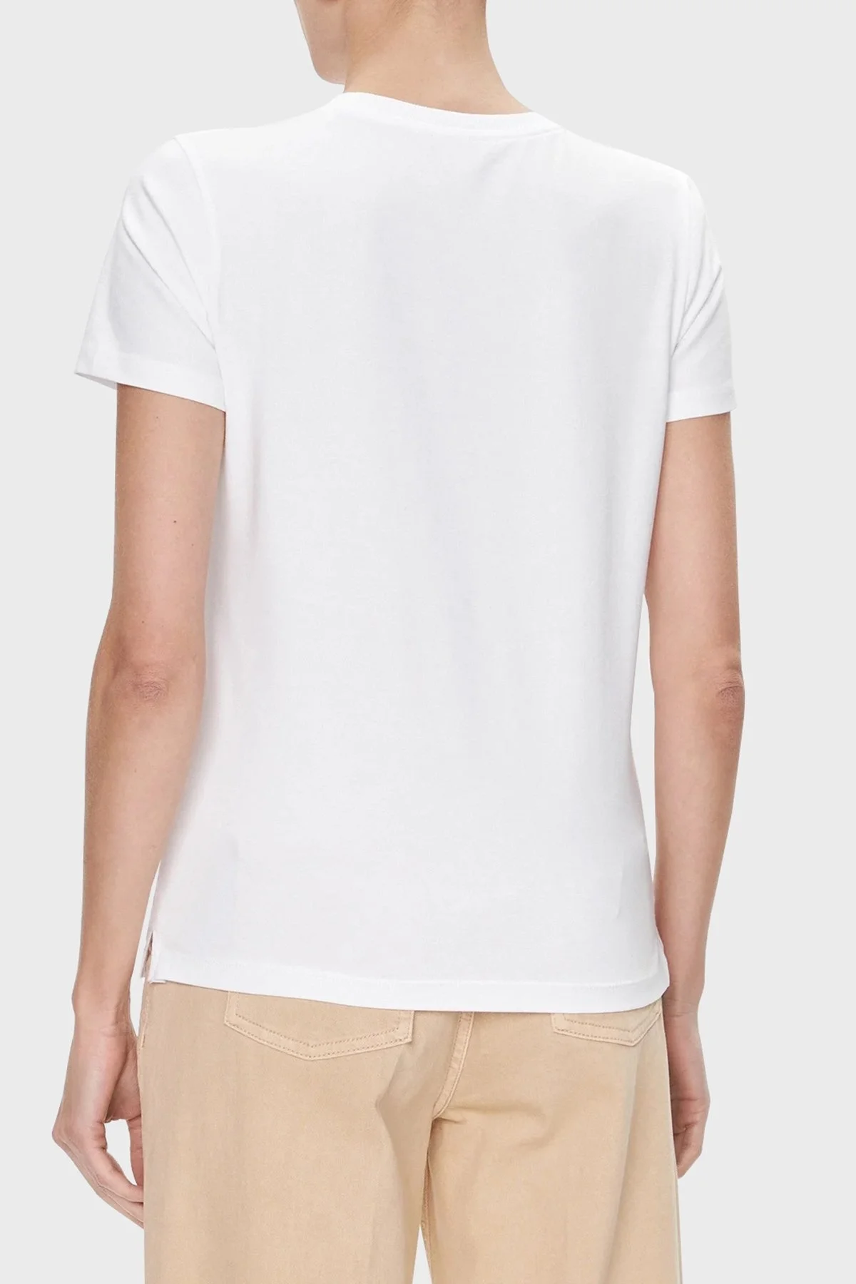 Guess Gold Pamuklu Regular Fit Bisiklet Yaka W4RI69J1314G011 Bayan T Shirt W4RI69J1314 G011 BEYAZ - 2
