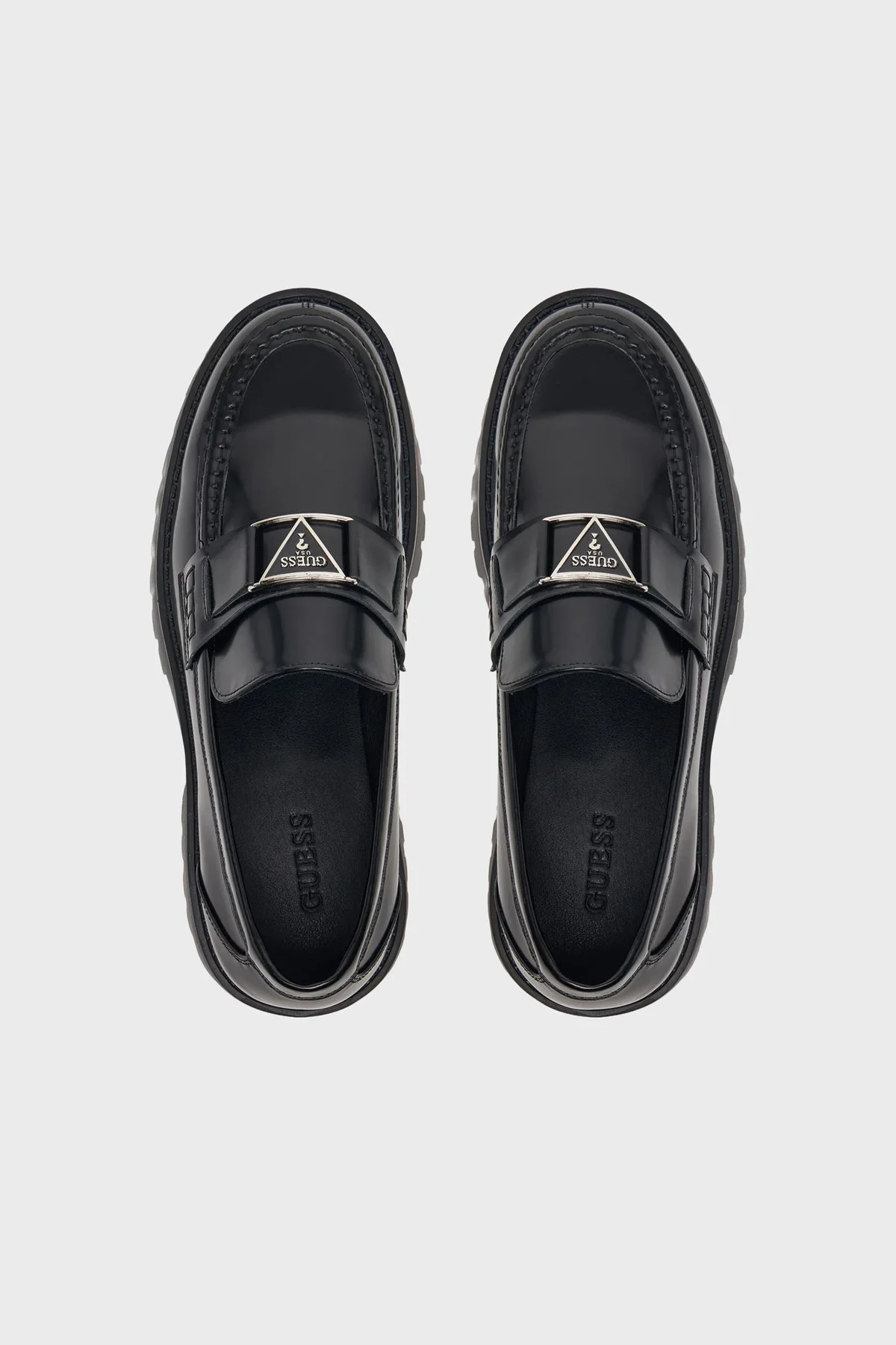 Guess Gorizia 4G Logolu Loafer FMFGORLEA14 Erkek Ayakkabı FMFGOR LEA14 BLACK Siyah - 3