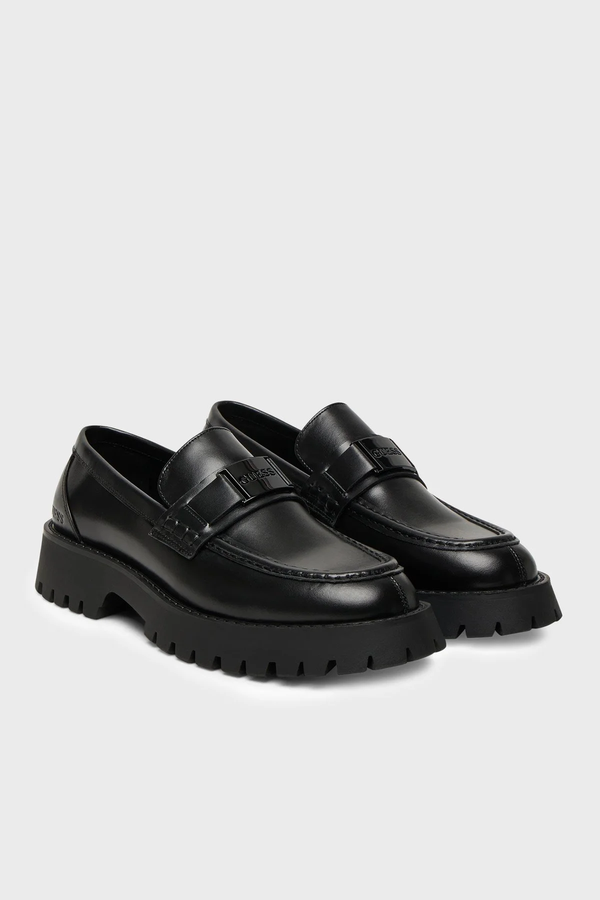 Guess Gorizia Deri Logolu Makosen FMTGORLEA14 Erkek Ayakkabı FMTGOR LEA14 BLACK Siyah - 2