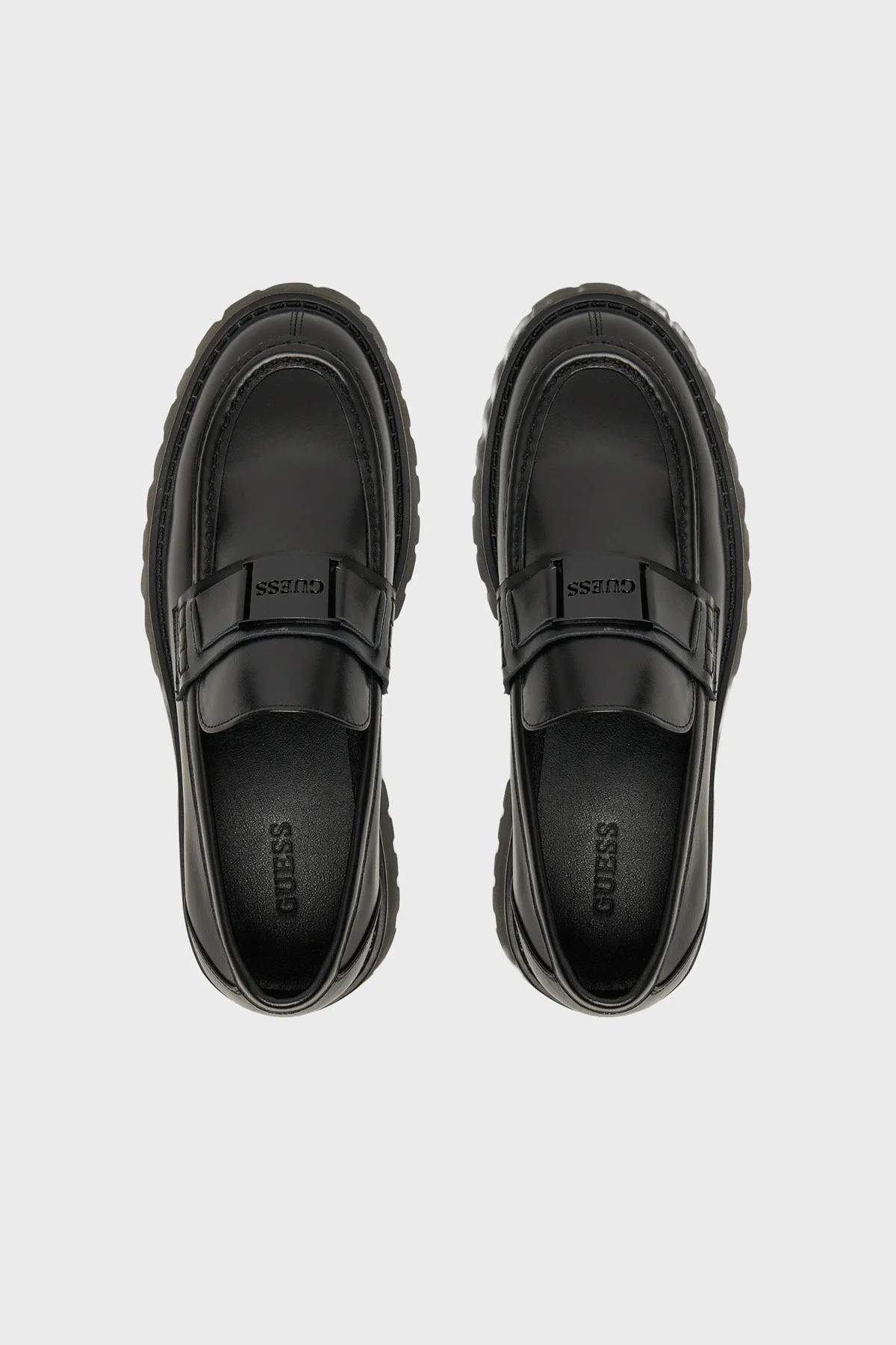 Guess Gorizia Deri Logolu Makosen FMTGORLEA14 Erkek Ayakkabı FMTGOR LEA14 BLACK Siyah - 3