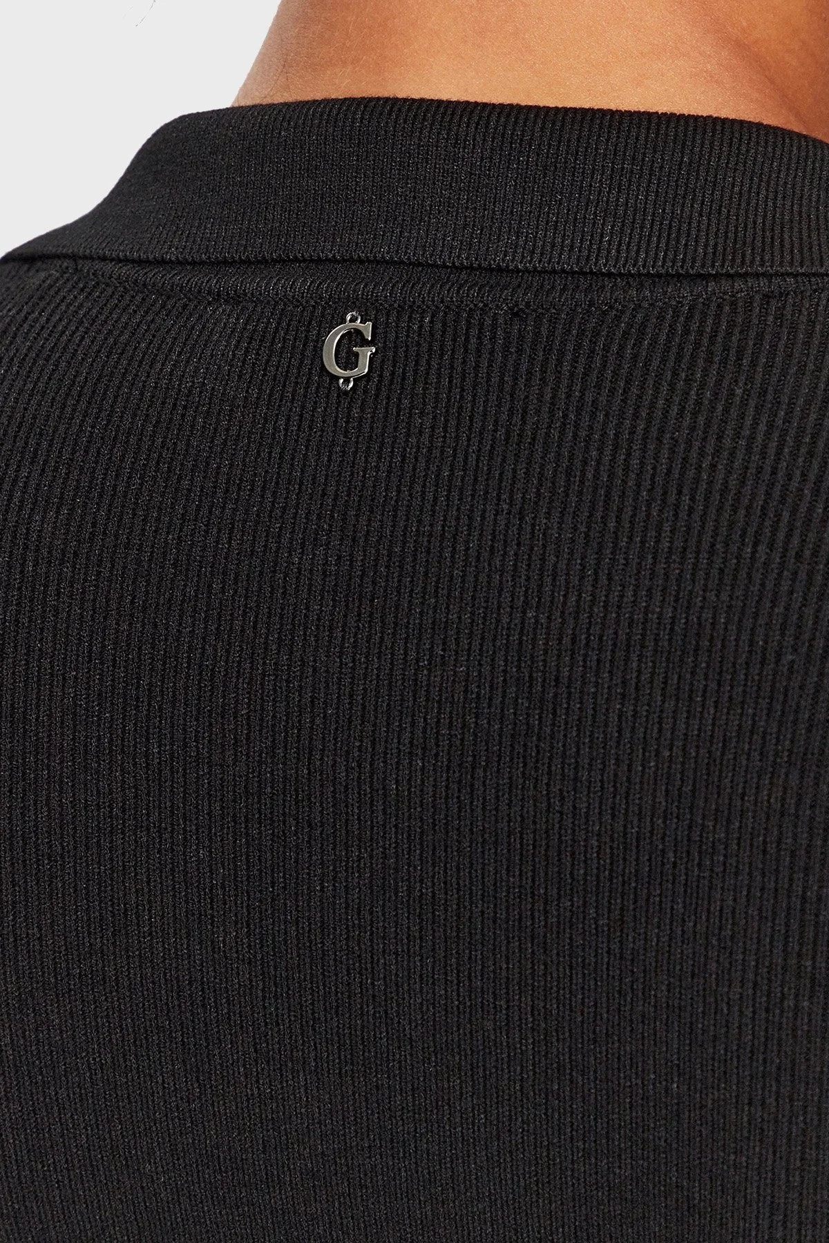 Guess Grace Regular Fit Düğmeli Yakalı Bodycon Mini Bayan Elbise W3YK45Z2YN2 JBLK SİYAH - 4