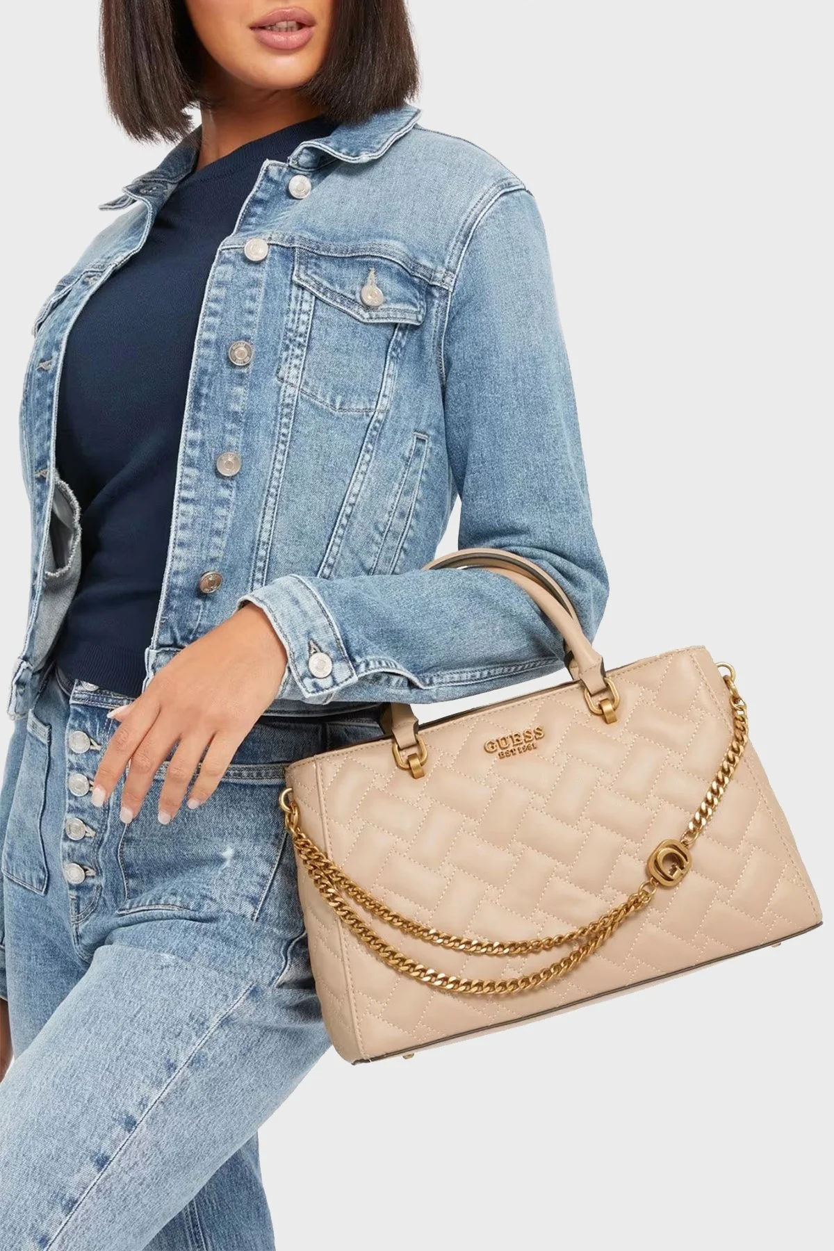 Guess Gracelynn Çıkarılabilir Uzatma Askılı Bayan Çanta HWQB8984060 BEI BEJ - 2
