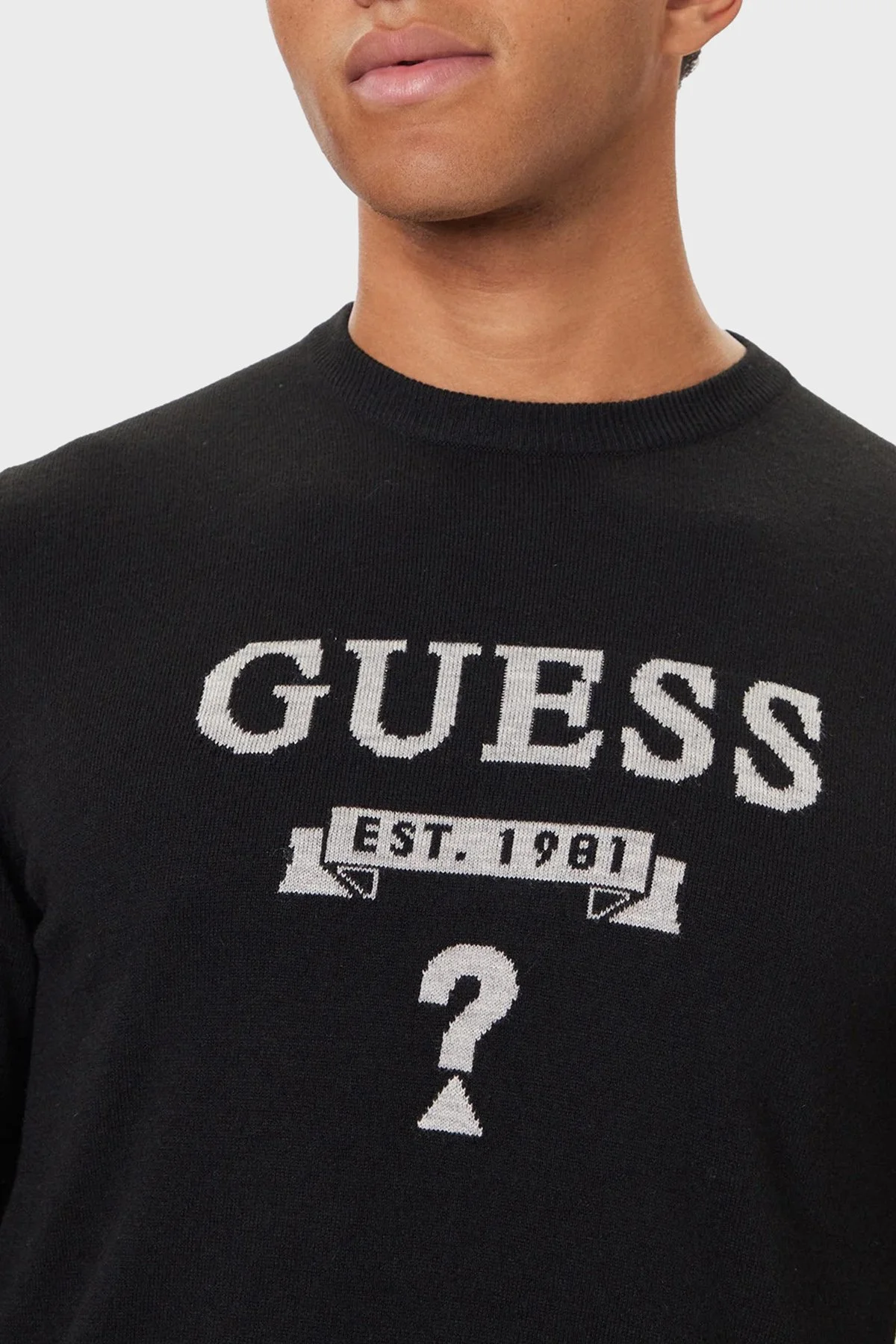 Guess Hammond İpek ve Yün Karışımlı Slim Fit Bisiklet Yaka Erkek Kazak M5YR00 Z0122 JBLK SİYAH - 4