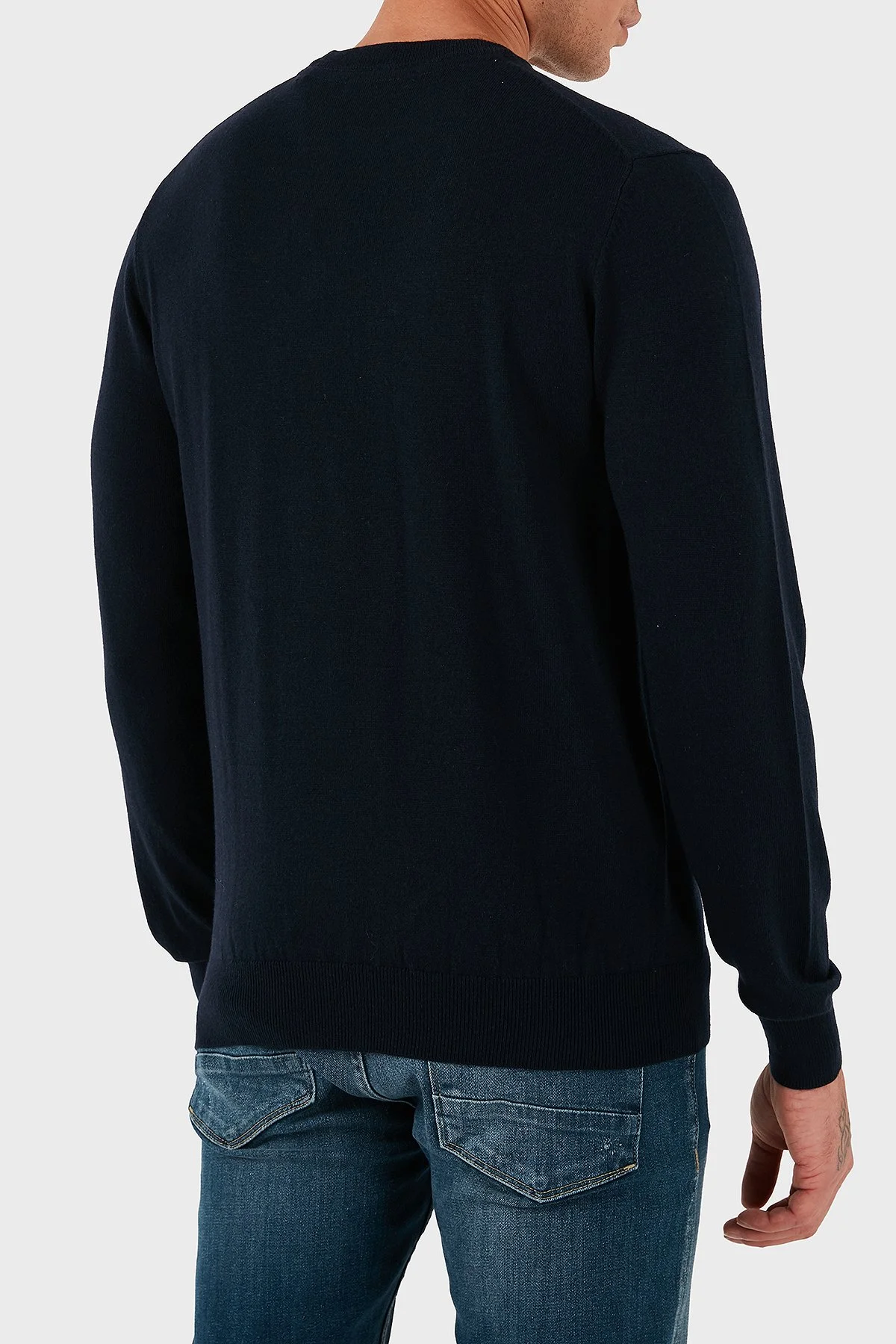 Guess Hammond Logo İşlemeli Yün Karışımlı Regular Fit M5YR00Z0122 Erkek Kazak M5YR00 Z0122 G7V2 LACİVERT - 2