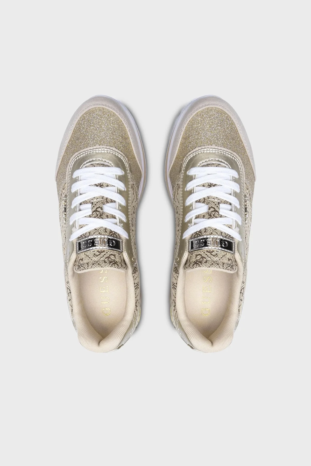 Guess Hansin 4G Logolu Kalın Tabanlı Sneaker FL5HNSFAL12 Kadın Ayakkabı FL5HNS FAL12 BEIBR KAHVE-GOLD - 5