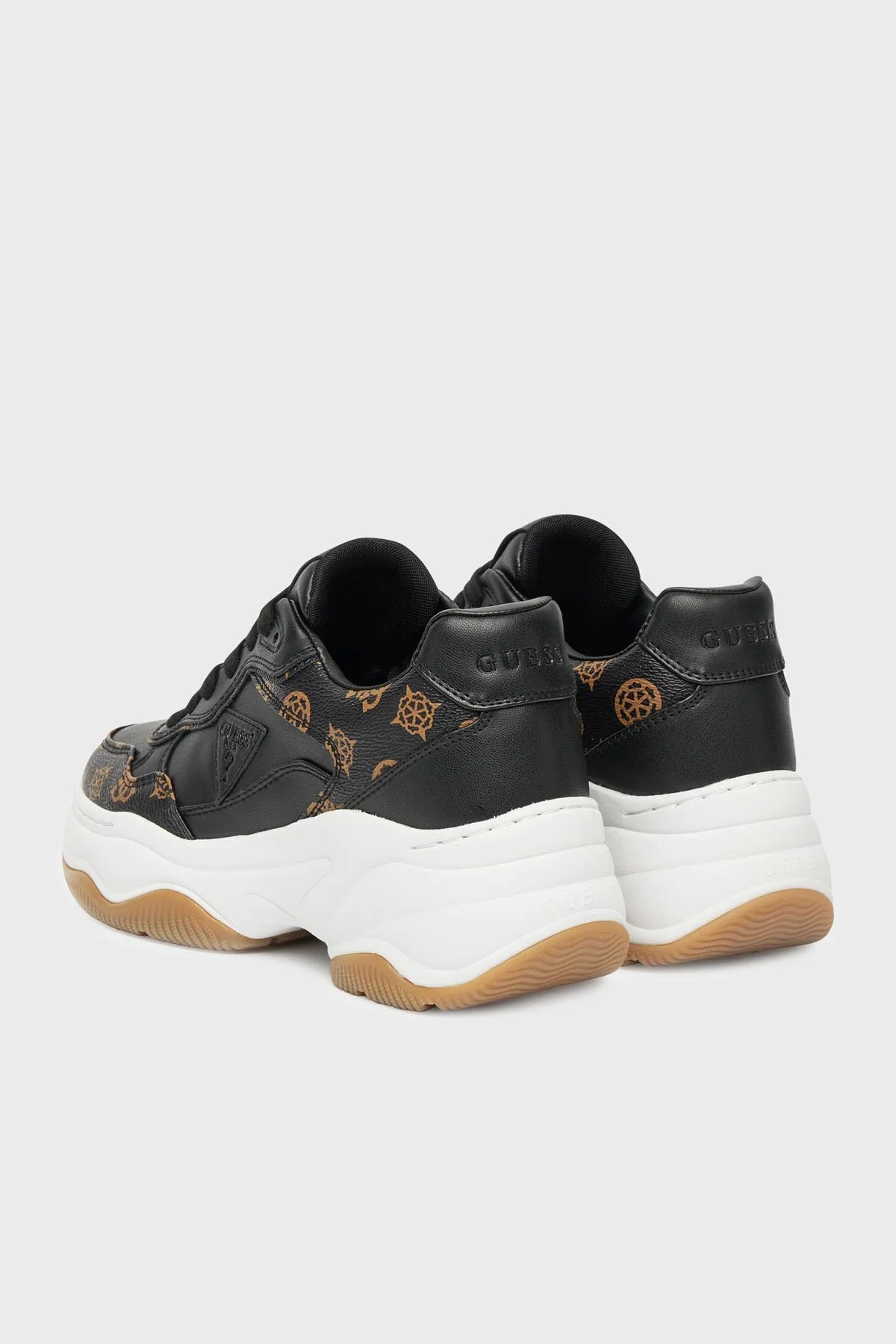 Guess Happy3 4G Logolu Kalın Taban Sneaker FLTHPYFAL12 Kadın Ayakkabı FLTHPY FAL12 BLKBR SİYAH-KAHVE - 3
