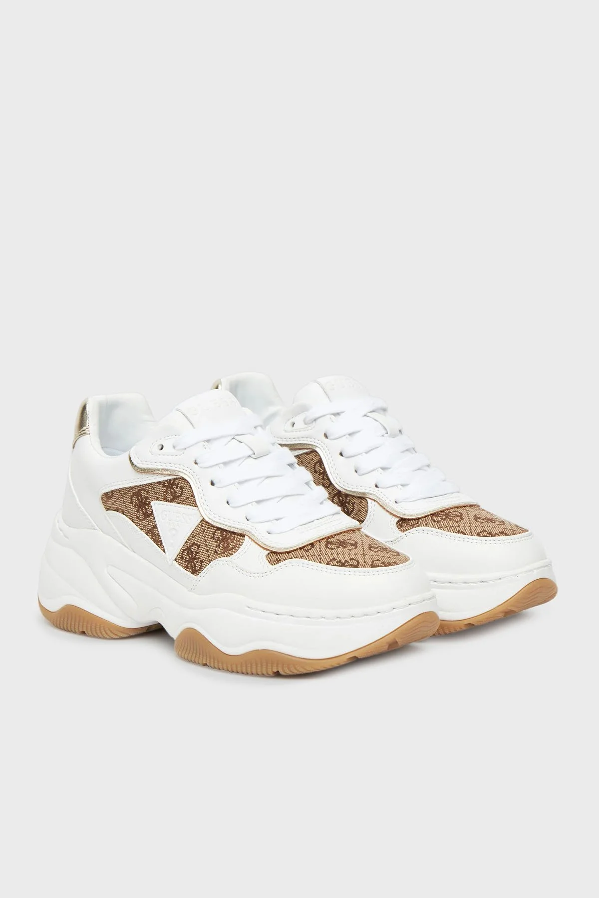 Guess Happy4 4G Logolu Kalın Tabanlı Sneaker FLTHP4FAL12 Bayan Ayakkabı FLTHP4 FAL12 BEIBR BEYAZ-BEJ - 8