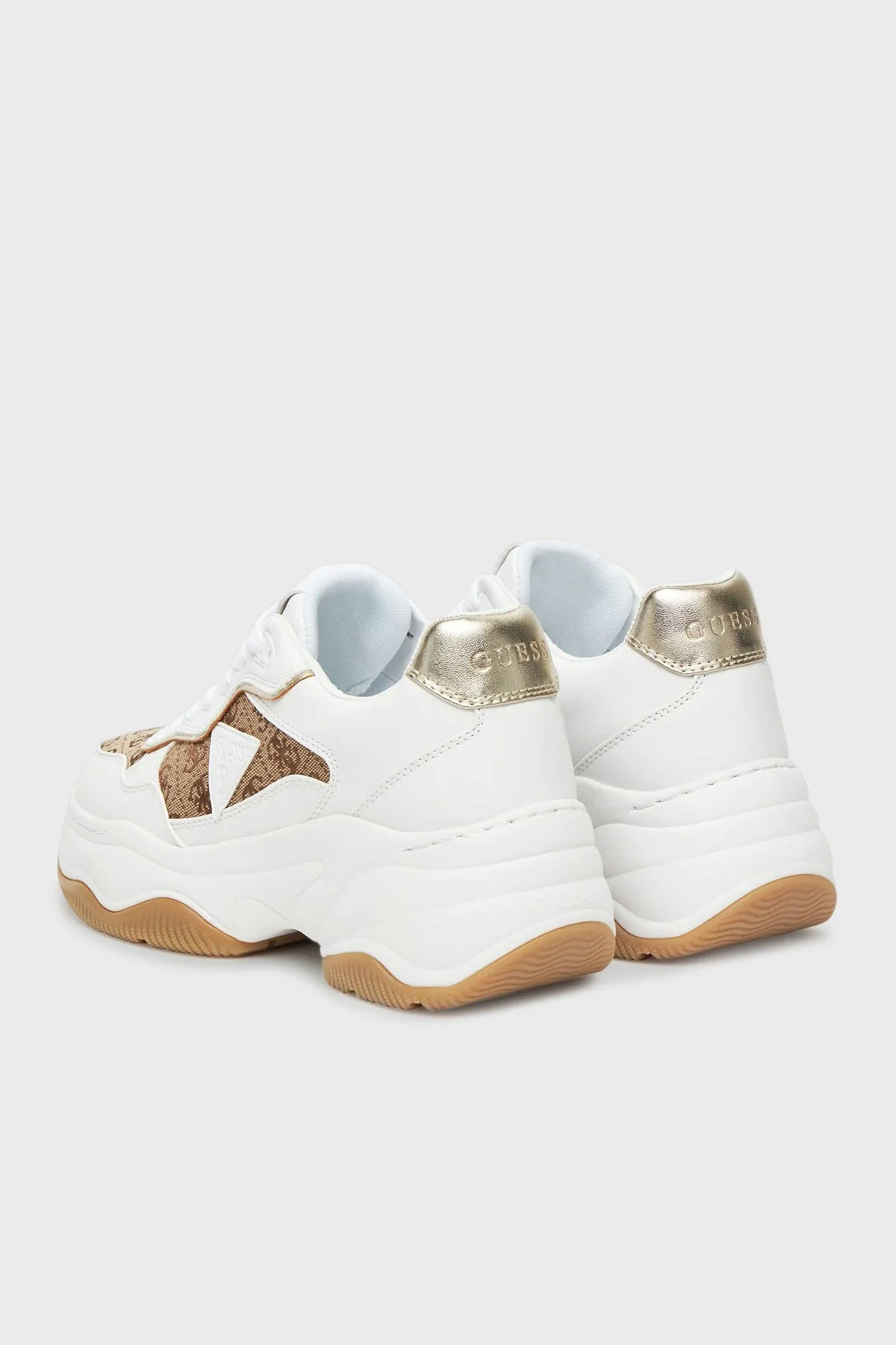 Guess Happy4 4G Logolu Kalın Tabanlı Sneaker FLTHP4FAL12 Bayan Ayakkabı FLTHP4 FAL12 BEIBR BEYAZ-BEJ - 10